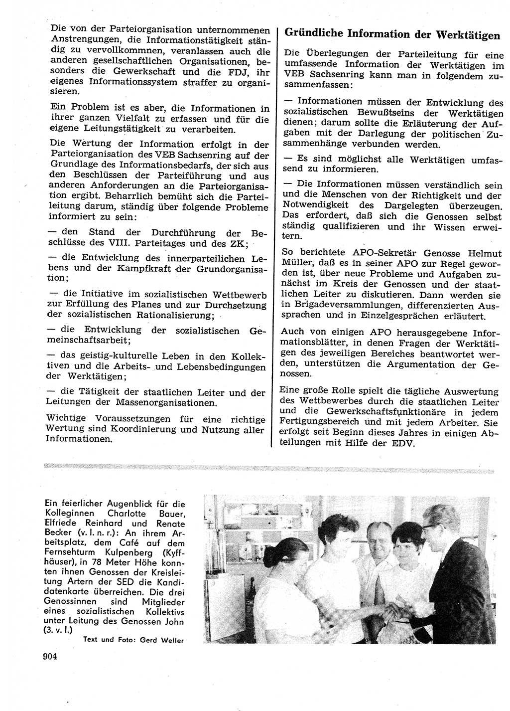 Neuer Weg (NW), Organ des Zentralkomitees (ZK) der SED (Sozialistische Einheitspartei Deutschlands) für Fragen des Parteilebens, 26. Jahrgang [Deutsche Demokratische Republik (DDR)] 1971, Seite 904 (NW ZK SED DDR 1971, S. 904)