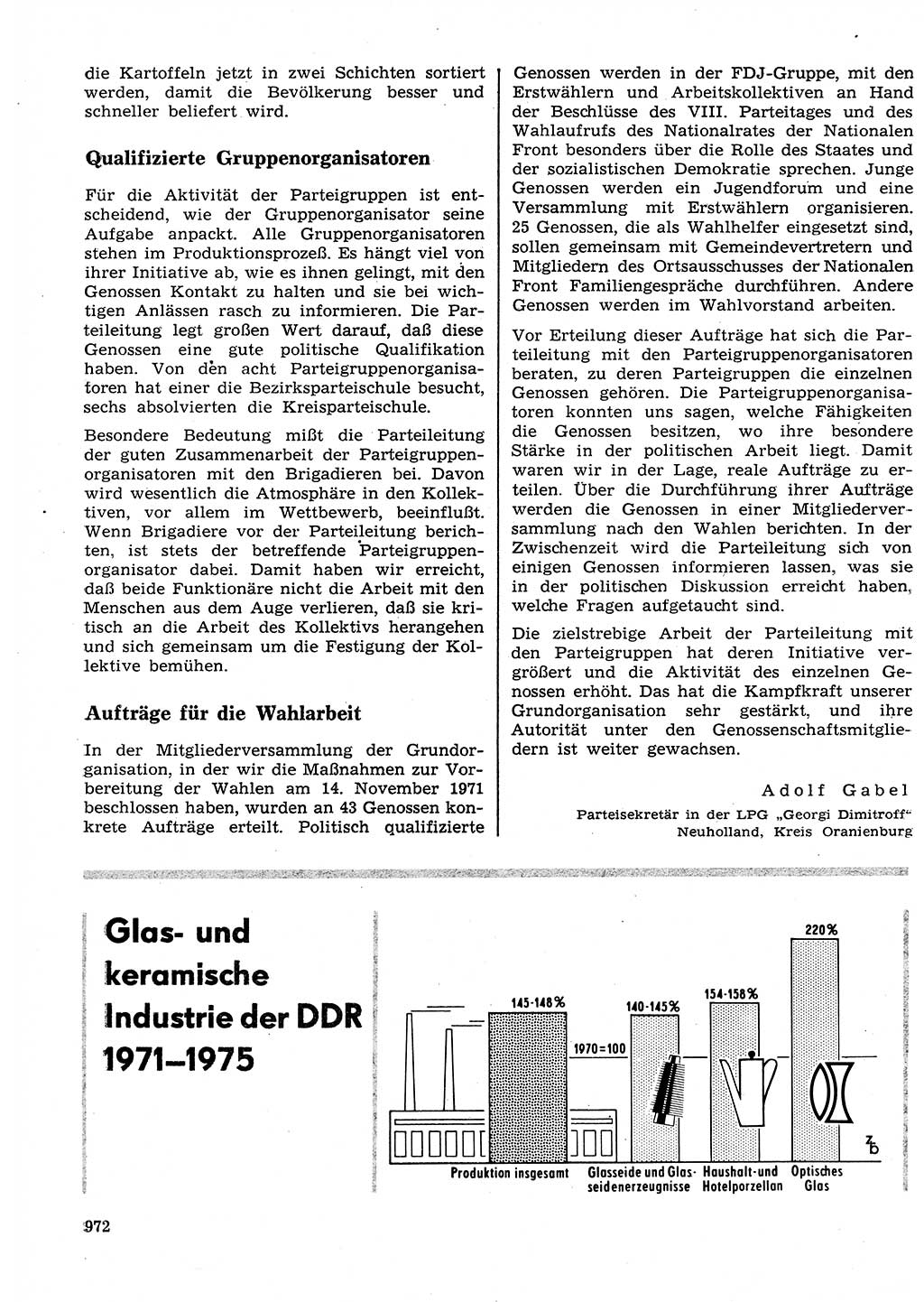 Neuer Weg (NW), Organ des Zentralkomitees (ZK) der SED (Sozialistische Einheitspartei Deutschlands) für Fragen des Parteilebens, 26. Jahrgang [Deutsche Demokratische Republik (DDR)] 1971, Seite 972 (NW ZK SED DDR 1971, S. 972)