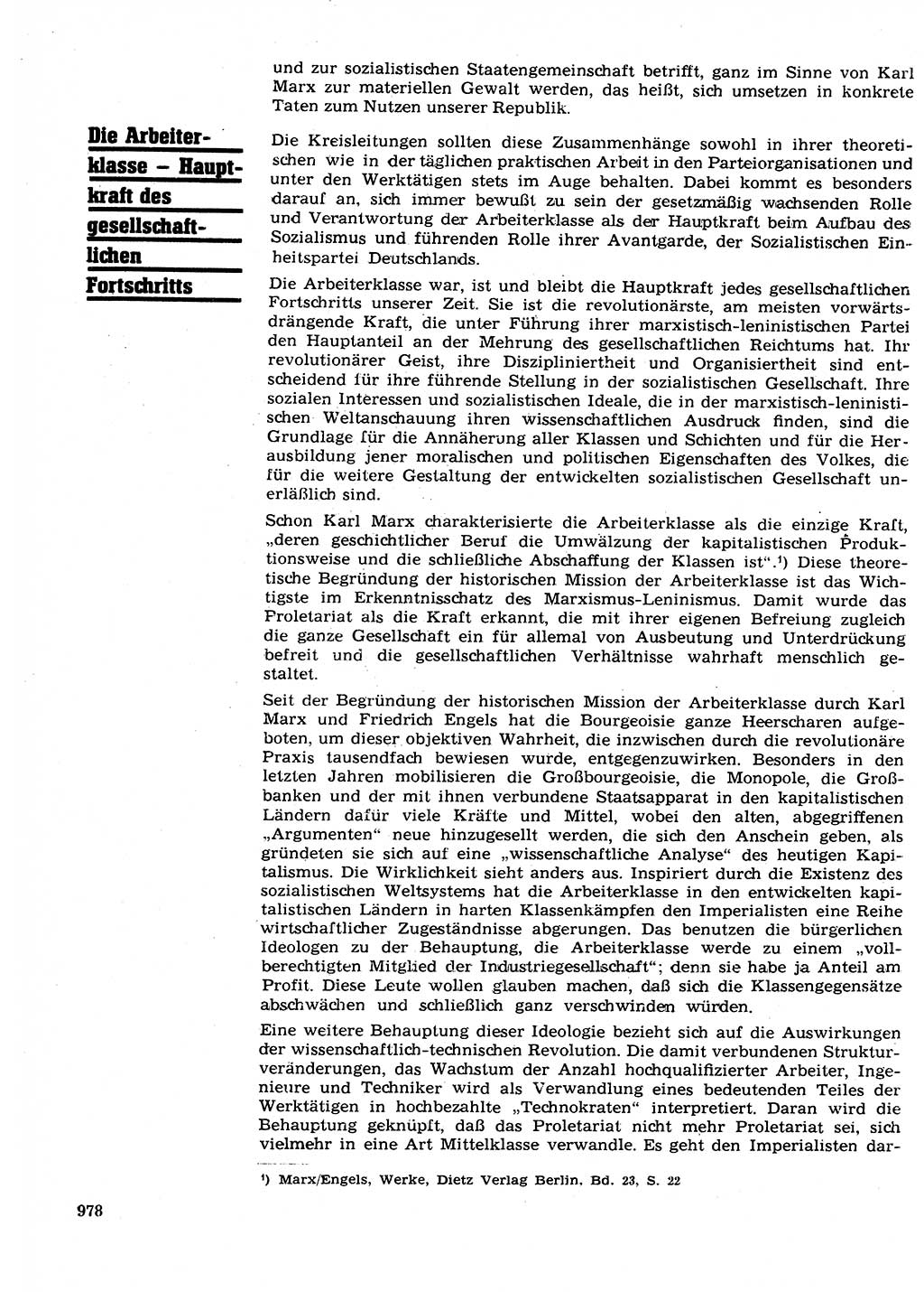 Neuer Weg (NW), Organ des Zentralkomitees (ZK) der SED (Sozialistische Einheitspartei Deutschlands) für Fragen des Parteilebens, 26. Jahrgang [Deutsche Demokratische Republik (DDR)] 1971, Seite 978 (NW ZK SED DDR 1971, S. 978)