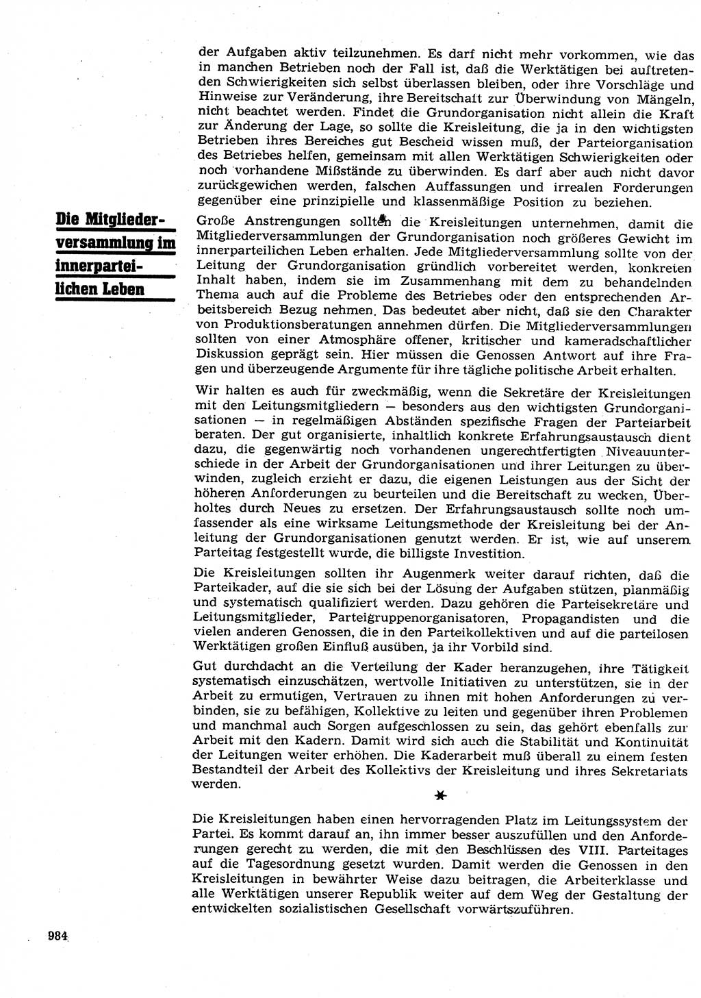 Neuer Weg (NW), Organ des Zentralkomitees (ZK) der SED (Sozialistische Einheitspartei Deutschlands) für Fragen des Parteilebens, 26. Jahrgang [Deutsche Demokratische Republik (DDR)] 1971, Seite 984 (NW ZK SED DDR 1971, S. 984)