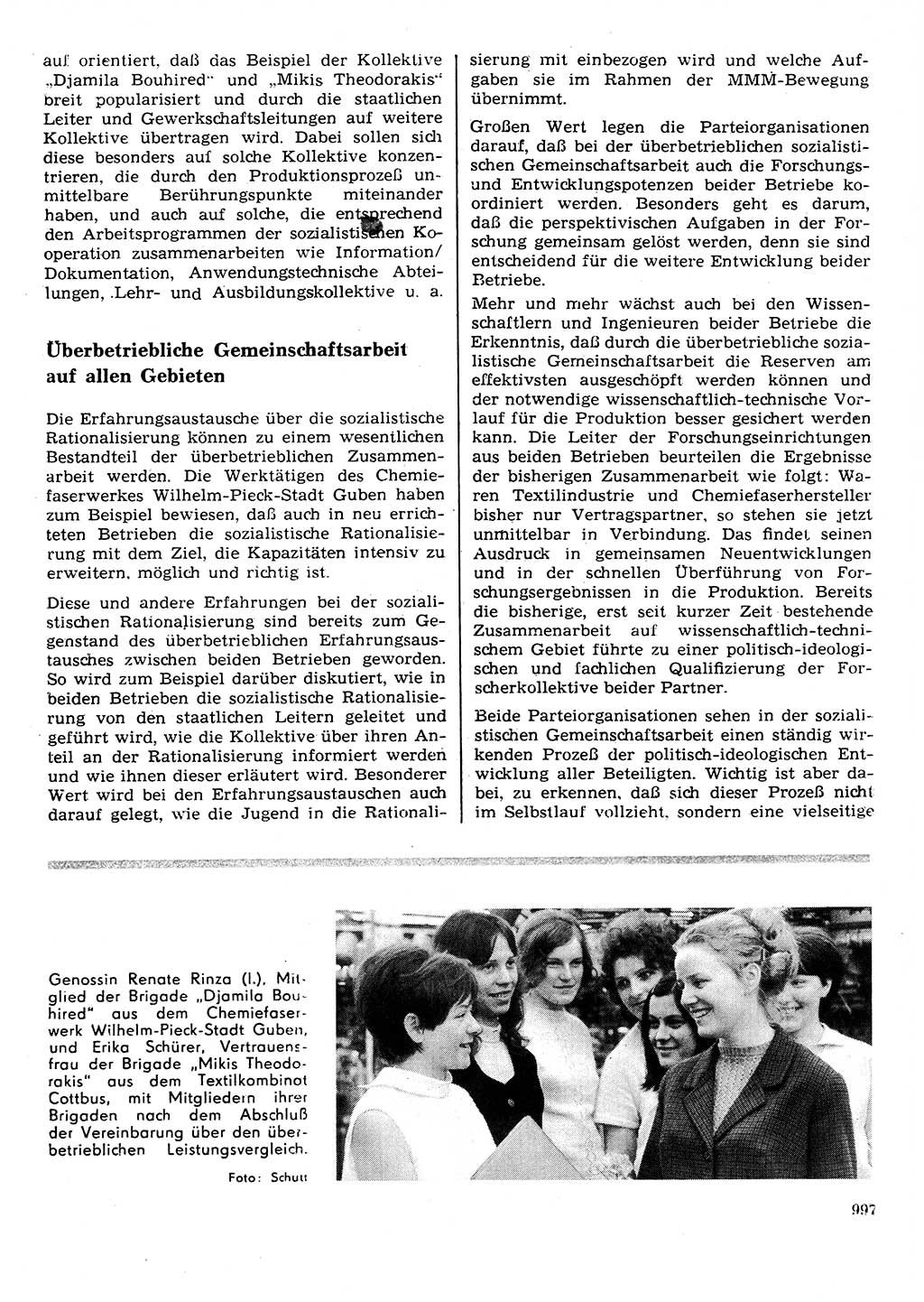 Neuer Weg (NW), Organ des Zentralkomitees (ZK) der SED (Sozialistische Einheitspartei Deutschlands) für Fragen des Parteilebens, 26. Jahrgang [Deutsche Demokratische Republik (DDR)] 1971, Seite 997 (NW ZK SED DDR 1971, S. 997)