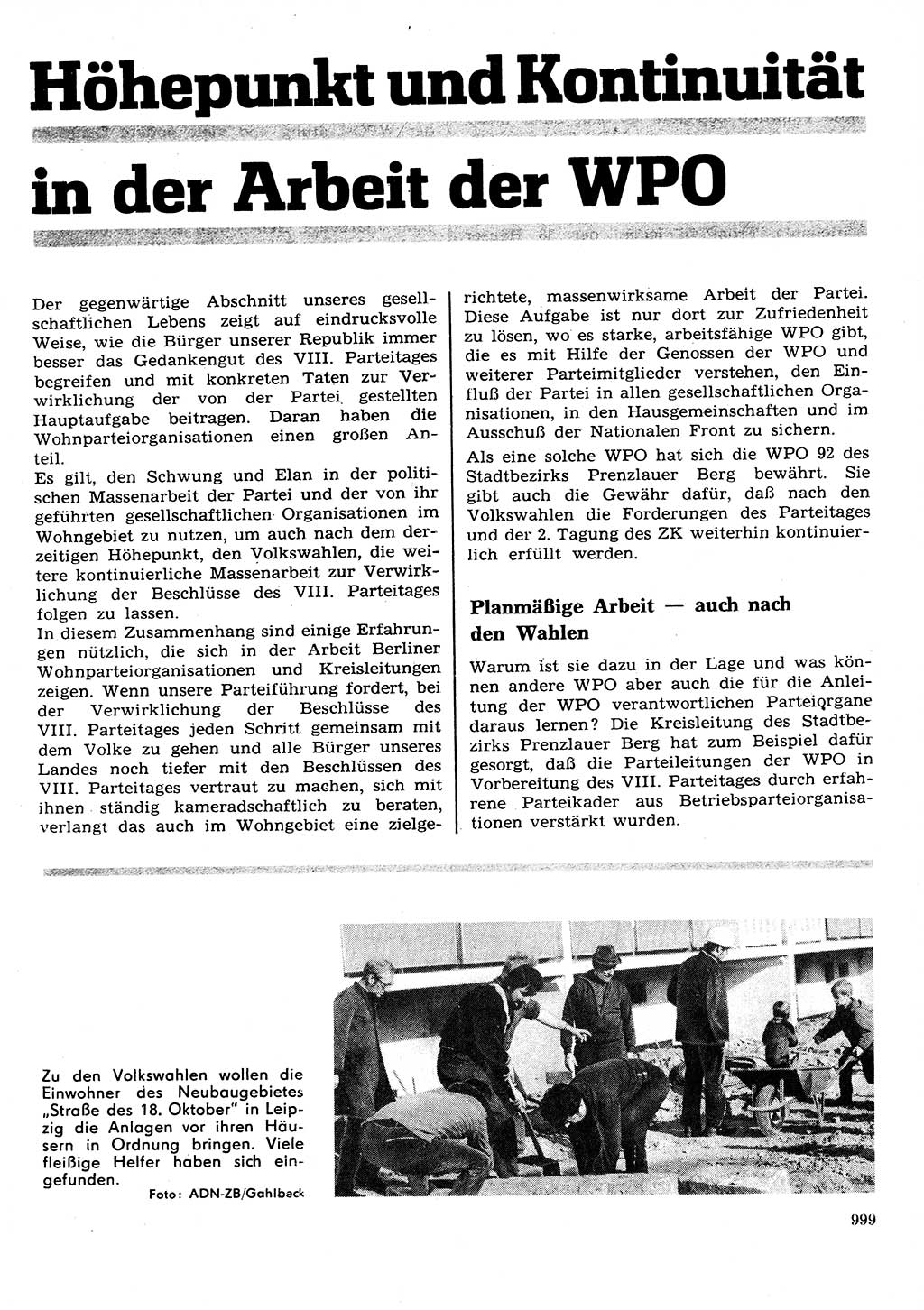 Neuer Weg (NW), Organ des Zentralkomitees (ZK) der SED (Sozialistische Einheitspartei Deutschlands) für Fragen des Parteilebens, 26. Jahrgang [Deutsche Demokratische Republik (DDR)] 1971, Seite 999 (NW ZK SED DDR 1971, S. 999)