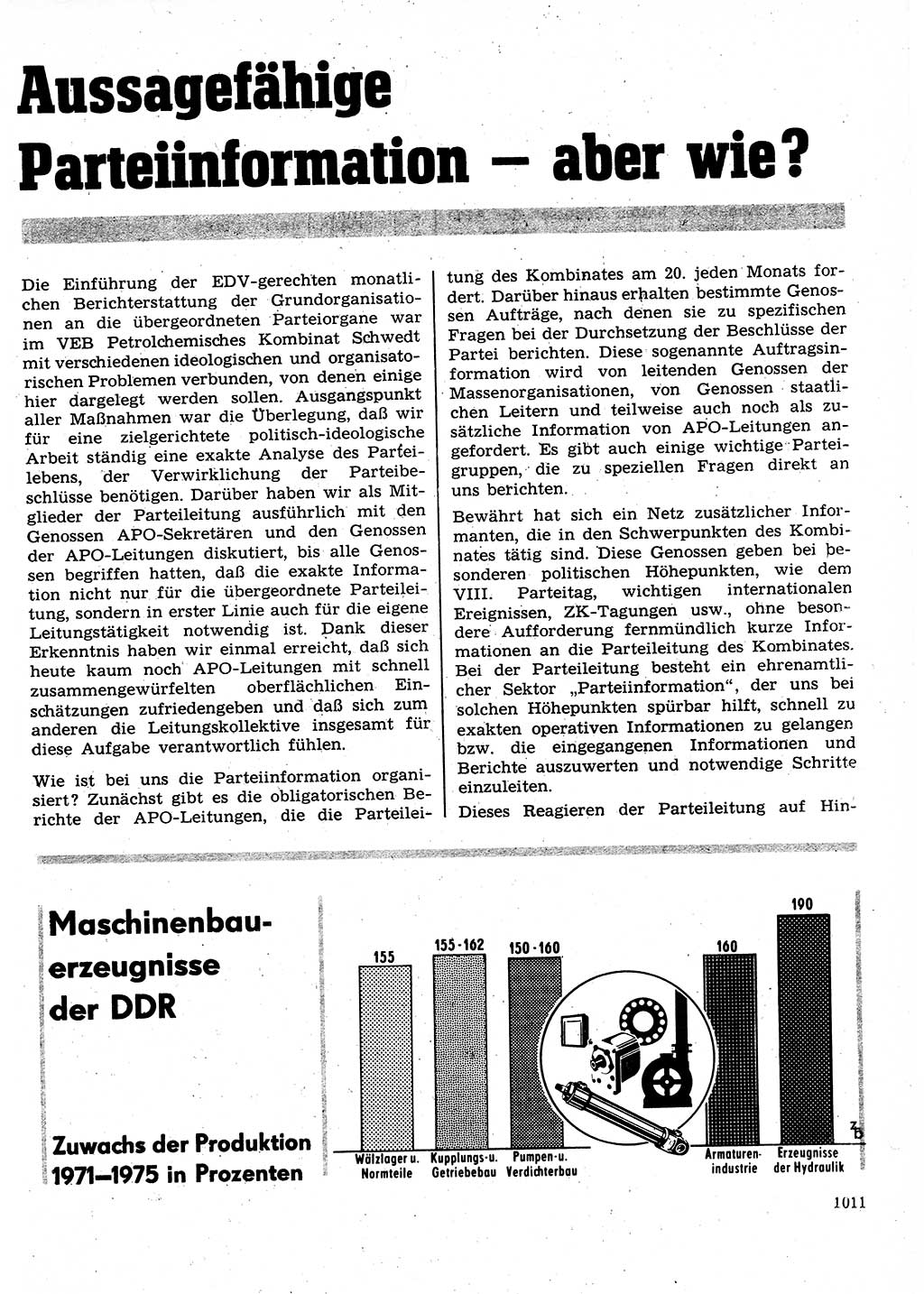 Neuer Weg (NW), Organ des Zentralkomitees (ZK) der SED (Sozialistische Einheitspartei Deutschlands) für Fragen des Parteilebens, 26. Jahrgang [Deutsche Demokratische Republik (DDR)] 1971, Seite 1011 (NW ZK SED DDR 1971, S. 1011)