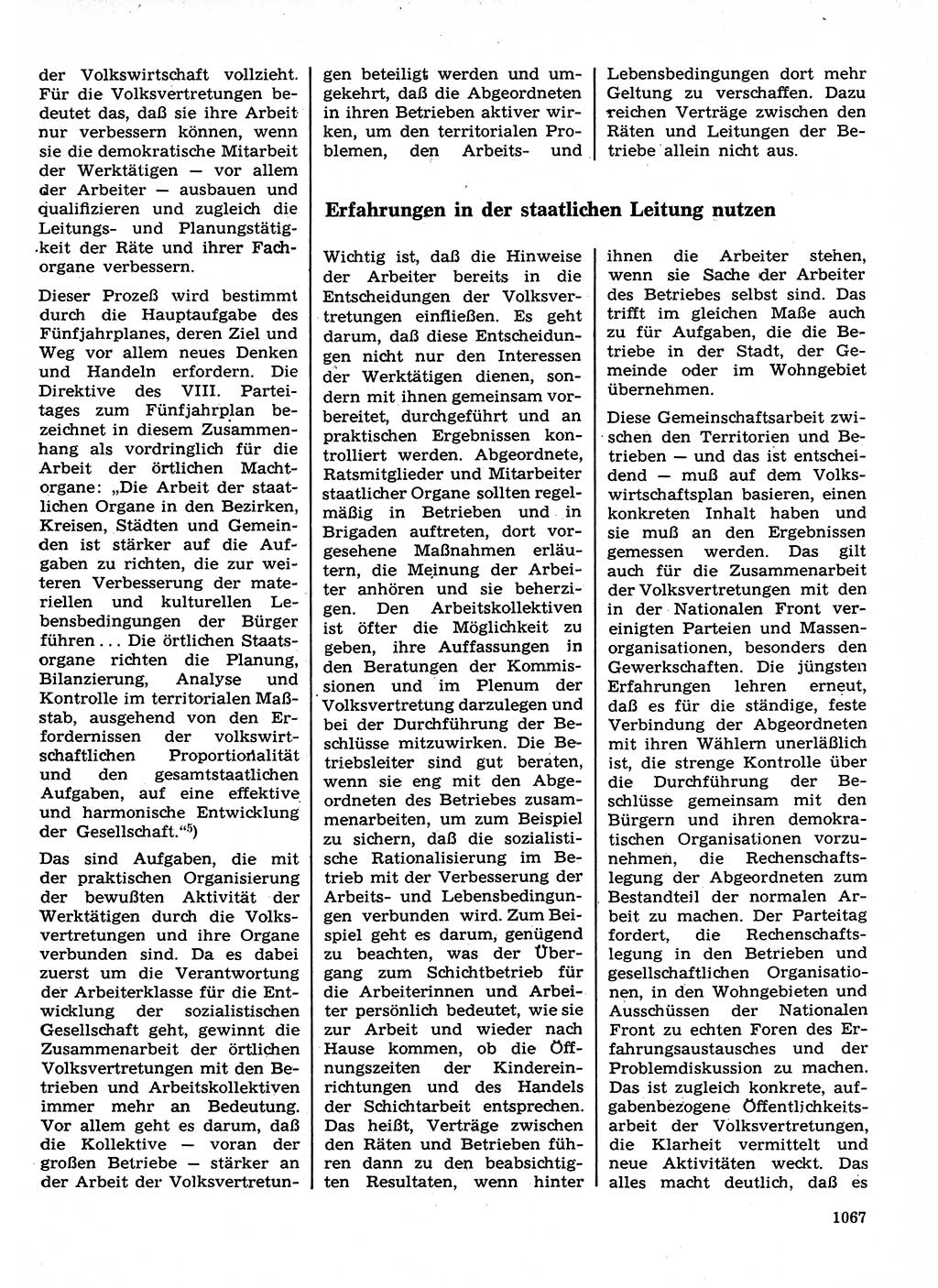 Neuer Weg (NW), Organ des Zentralkomitees (ZK) der SED (Sozialistische Einheitspartei Deutschlands) für Fragen des Parteilebens, 26. Jahrgang [Deutsche Demokratische Republik (DDR)] 1971, Seite 1067 (NW ZK SED DDR 1971, S. 1067)