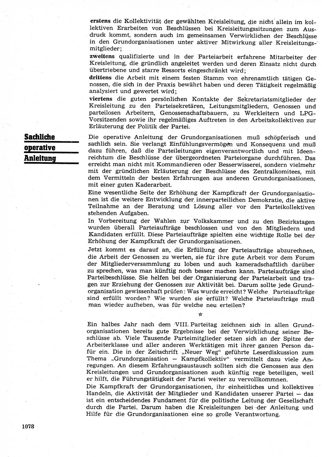 Neuer Weg (NW), Organ des Zentralkomitees (ZK) der SED (Sozialistische Einheitspartei Deutschlands) für Fragen des Parteilebens, 26. Jahrgang [Deutsche Demokratische Republik (DDR)] 1971, Seite 1078 (NW ZK SED DDR 1971, S. 1078)