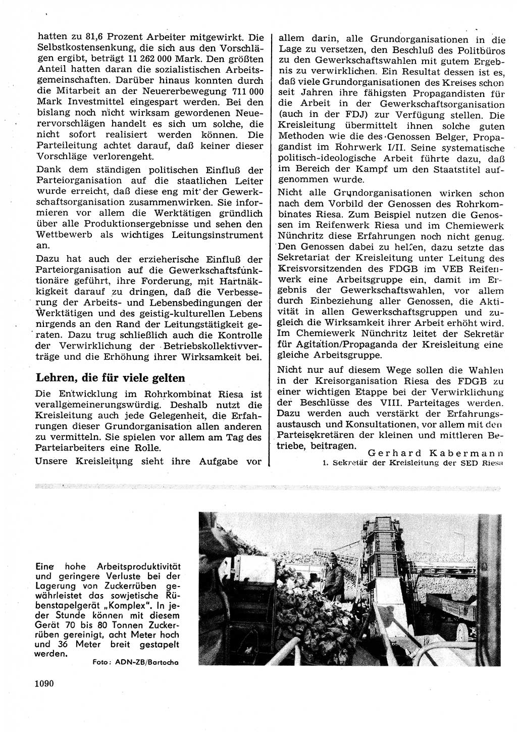 Neuer Weg (NW), Organ des Zentralkomitees (ZK) der SED (Sozialistische Einheitspartei Deutschlands) für Fragen des Parteilebens, 26. Jahrgang [Deutsche Demokratische Republik (DDR)] 1971, Seite 1090 (NW ZK SED DDR 1971, S. 1090)