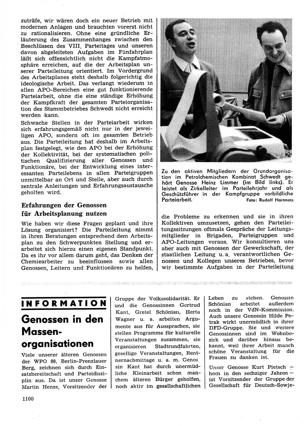 Neuer Weg (NW), Organ des Zentralkomitees (ZK) der SED (Sozialistische Einheitspartei Deutschlands) für Fragen des Parteilebens, 26. Jahrgang [Deutsche Demokratische Republik (DDR)] 1971, Seite 1100 (NW ZK SED DDR 1971, S. 1100)