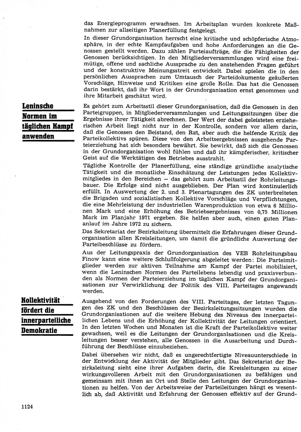 Neuer Weg (NW), Organ des Zentralkomitees (ZK) der SED (Sozialistische Einheitspartei Deutschlands) für Fragen des Parteilebens, 26. Jahrgang [Deutsche Demokratische Republik (DDR)] 1971, Seite 1124 (NW ZK SED DDR 1971, S. 1124)