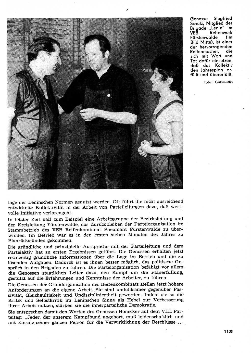 Neuer Weg (NW), Organ des Zentralkomitees (ZK) der SED (Sozialistische Einheitspartei Deutschlands) für Fragen des Parteilebens, 26. Jahrgang [Deutsche Demokratische Republik (DDR)] 1971, Seite 1125 (NW ZK SED DDR 1971, S. 1125)