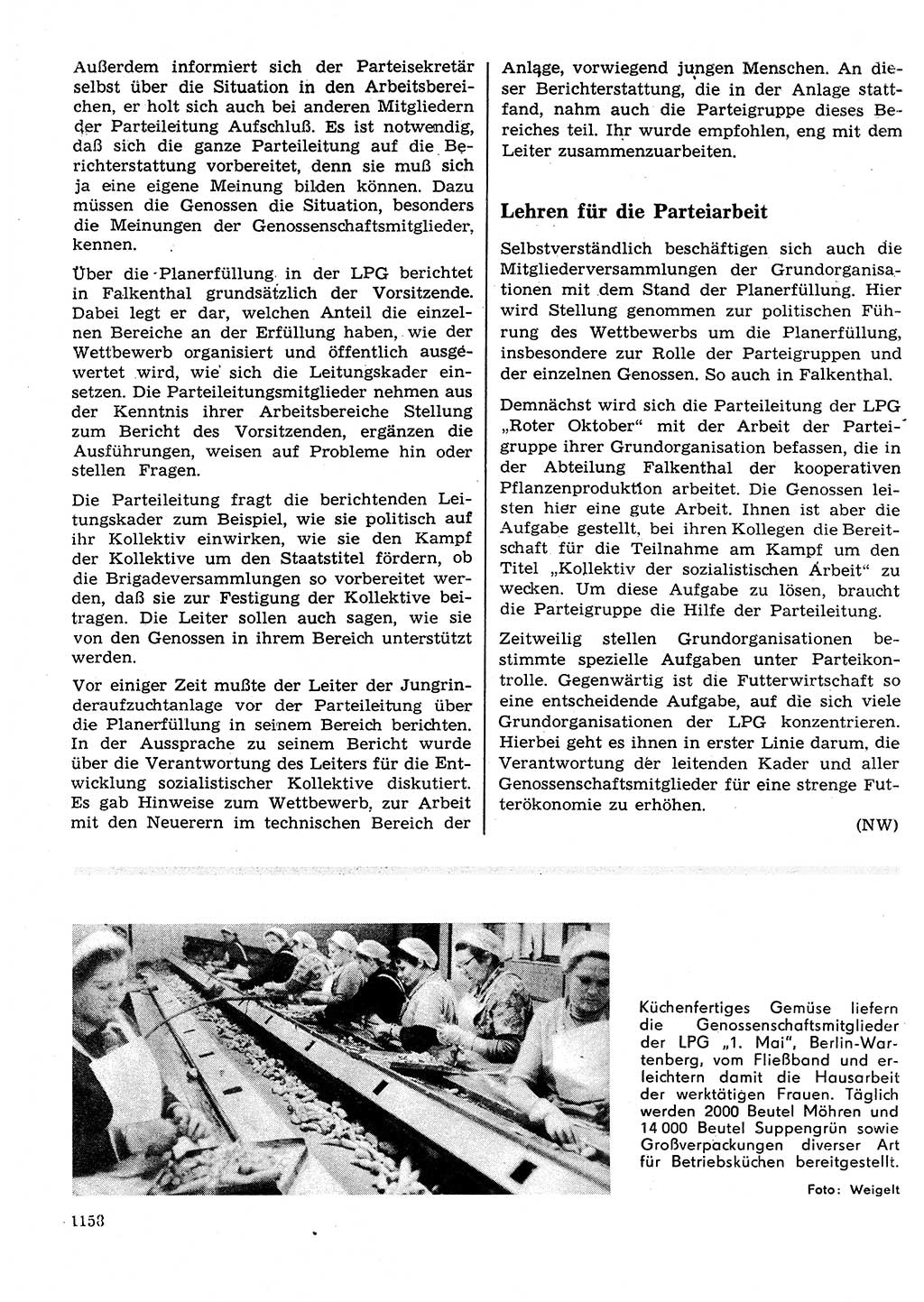 Neuer Weg (NW), Organ des Zentralkomitees (ZK) der SED (Sozialistische Einheitspartei Deutschlands) für Fragen des Parteilebens, 26. Jahrgang [Deutsche Demokratische Republik (DDR)] 1971, Seite 1158 (NW ZK SED DDR 1971, S. 1158)