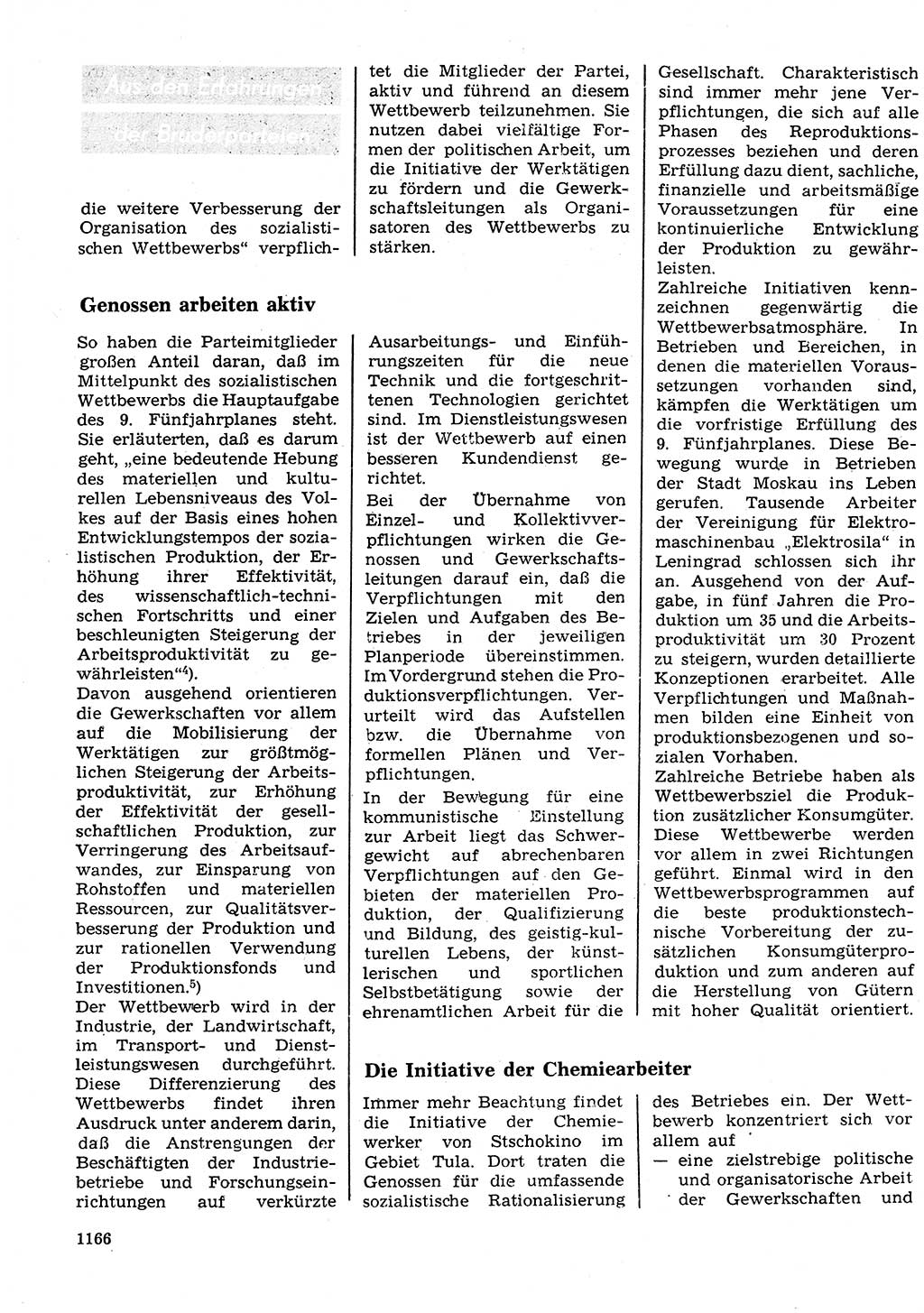 Neuer Weg (NW), Organ des Zentralkomitees (ZK) der SED (Sozialistische Einheitspartei Deutschlands) für Fragen des Parteilebens, 26. Jahrgang [Deutsche Demokratische Republik (DDR)] 1971, Seite 1166 (NW ZK SED DDR 1971, S. 1166)