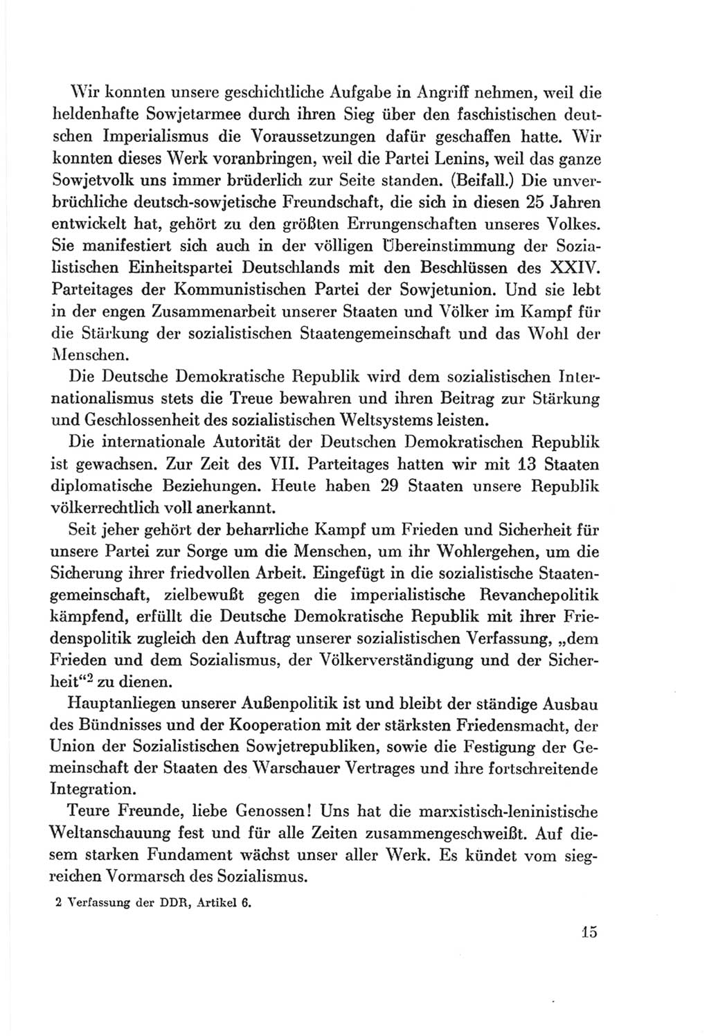 Protokoll der Verhandlungen des Ⅷ. Parteitages der Sozialistischen Einheitspartei Deutschlands (SED) [Deutsche Demokratische Republik (DDR)] 1971, Band 1, Seite 15 (Prot. Verh. Ⅷ. PT SED DDR 1971, Bd. 1, S. 15)