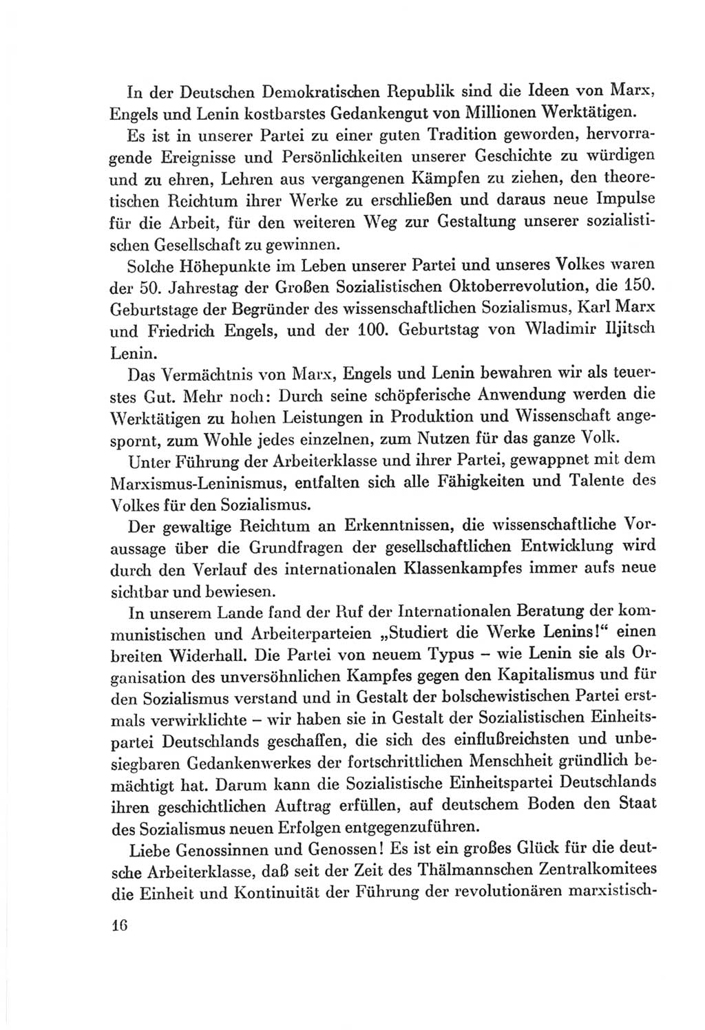 Protokoll der Verhandlungen des Ⅷ. Parteitages der Sozialistischen Einheitspartei Deutschlands (SED) [Deutsche Demokratische Republik (DDR)] 1971, Band 1, Seite 16 (Prot. Verh. Ⅷ. PT SED DDR 1971, Bd. 1, S. 16)