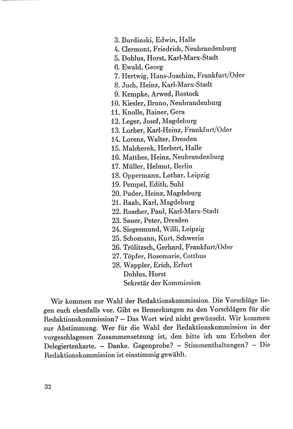 Protokoll der Verhandlungen des Ⅷ. Parteitages der Sozialistischen Einheitspartei Deutschlands (SED) [Deutsche Demokratische Republik (DDR)] 1971, Band 1, Seite 32 (Prot. Verh. Ⅷ. PT SED DDR 1971, Bd. 1, S. 32)