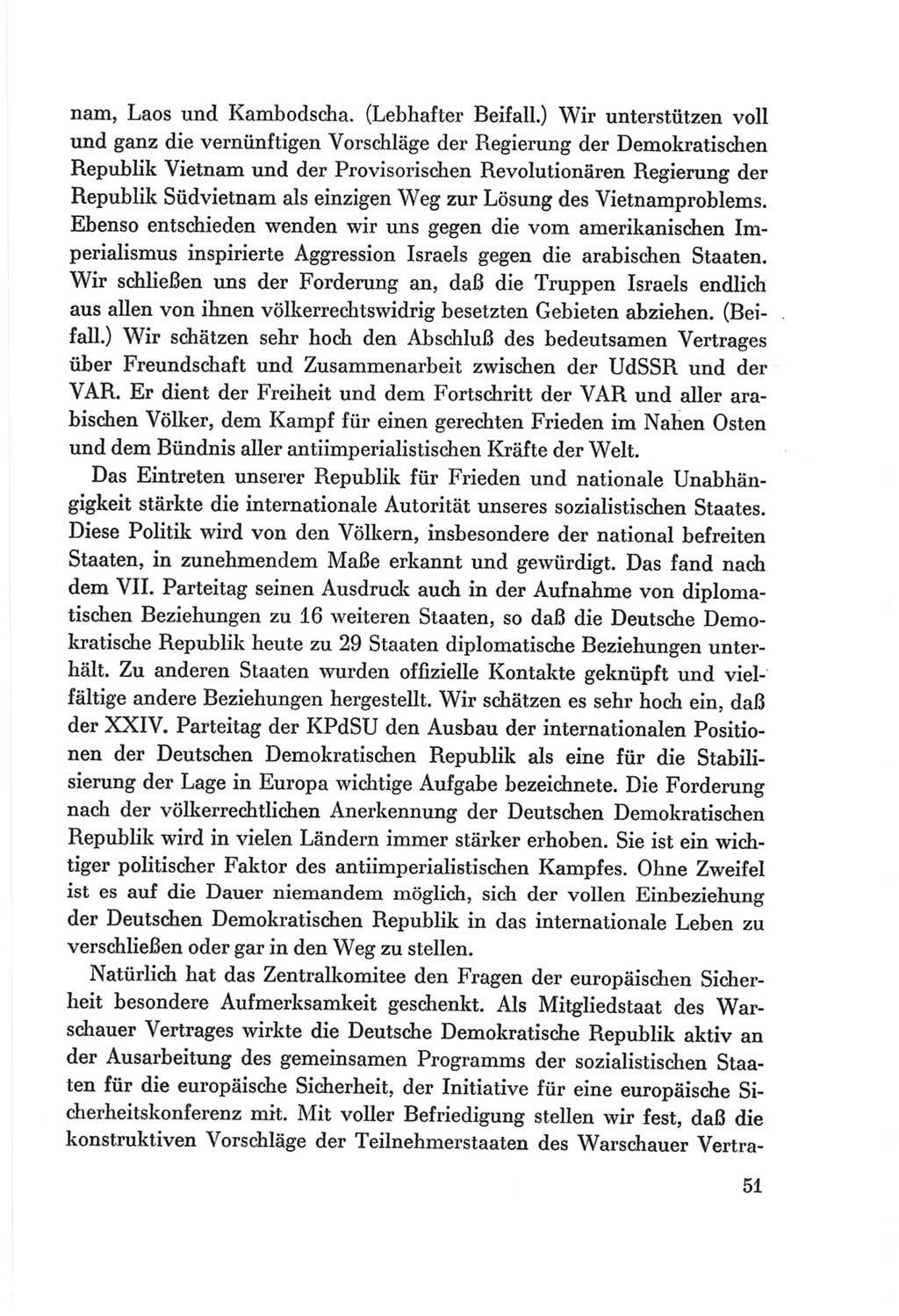 Protokoll der Verhandlungen des Ⅷ. Parteitages der Sozialistischen Einheitspartei Deutschlands (SED) [Deutsche Demokratische Republik (DDR)] 1971, Band 1, Seite 51 (Prot. Verh. Ⅷ. PT SED DDR 1971, Bd. 1, S. 51)