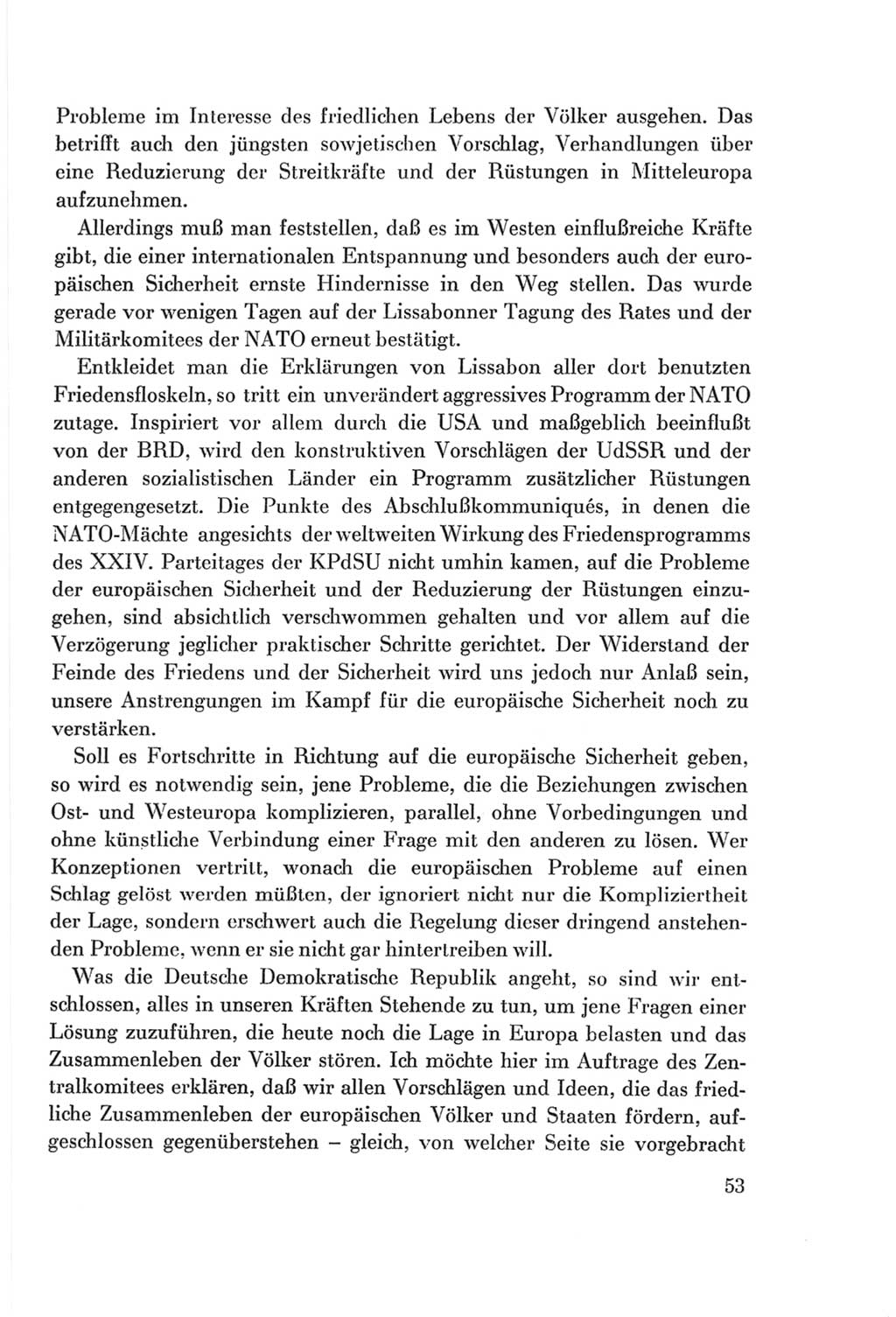 Protokoll der Verhandlungen des Ⅷ. Parteitages der Sozialistischen Einheitspartei Deutschlands (SED) [Deutsche Demokratische Republik (DDR)] 1971, Band 1, Seite 53 (Prot. Verh. Ⅷ. PT SED DDR 1971, Bd. 1, S. 53)