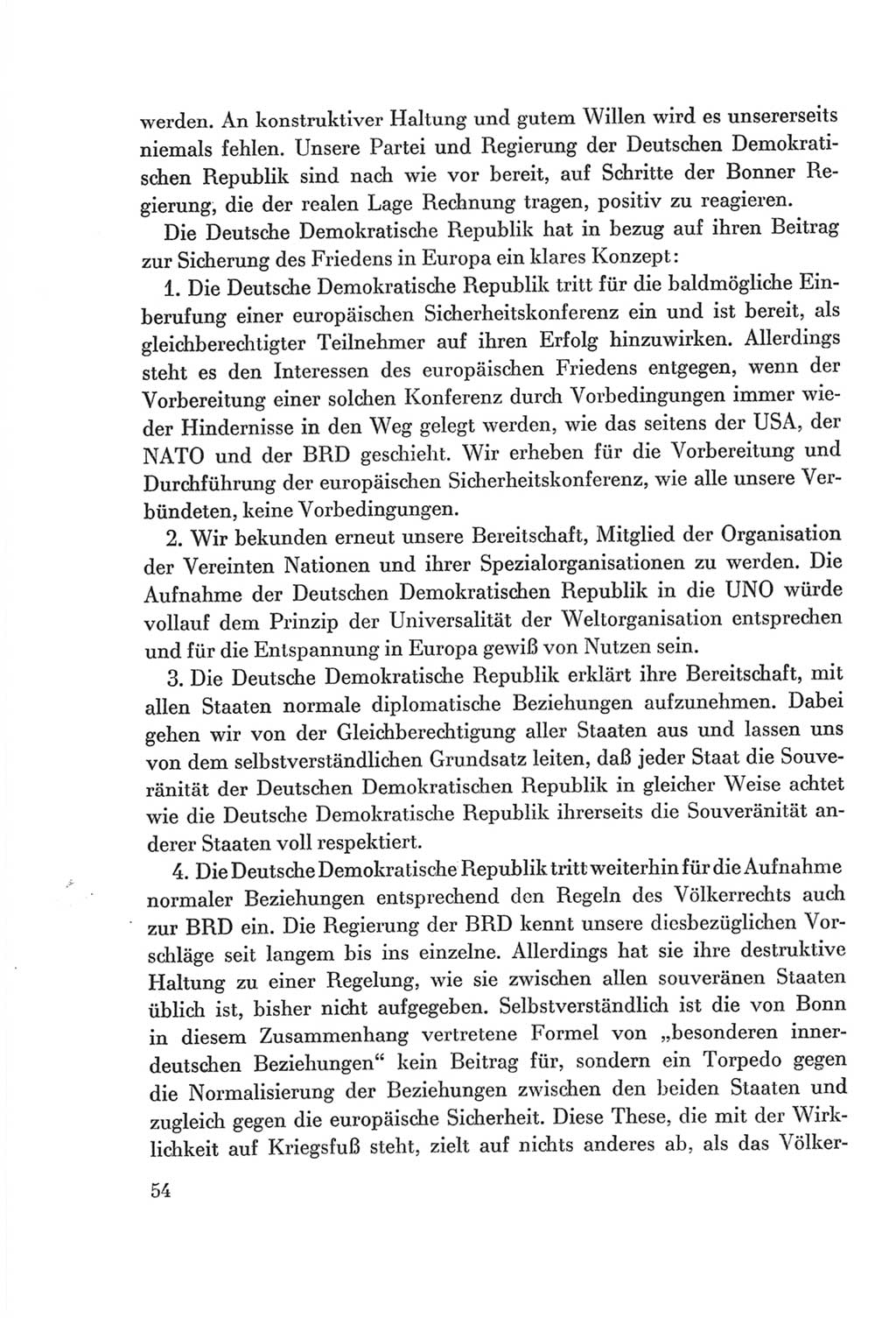 Protokoll der Verhandlungen des Ⅷ. Parteitages der Sozialistischen Einheitspartei Deutschlands (SED) [Deutsche Demokratische Republik (DDR)] 1971, Band 1, Seite 54 (Prot. Verh. Ⅷ. PT SED DDR 1971, Bd. 1, S. 54)