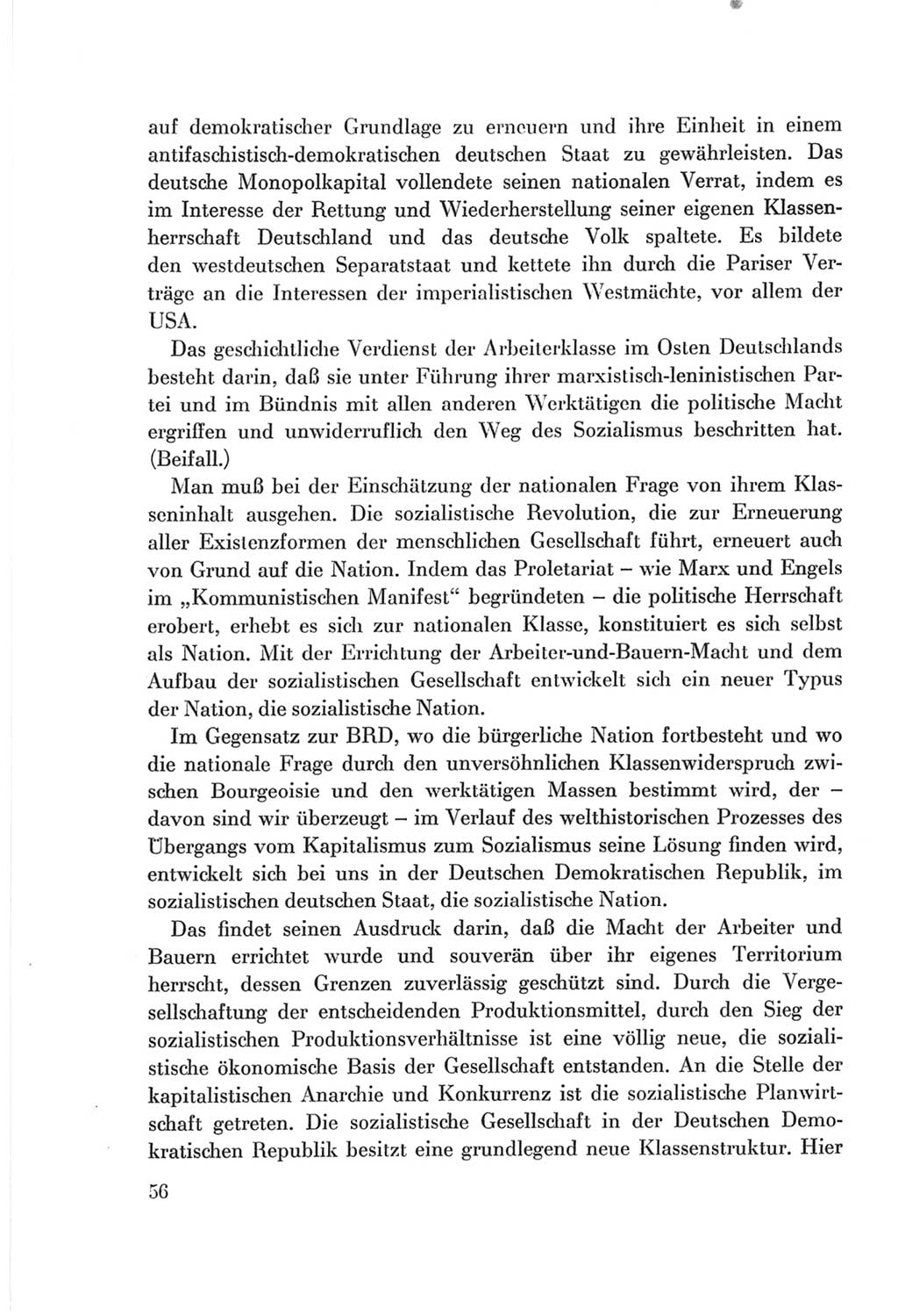 Protokoll der Verhandlungen des Ⅷ. Parteitages der Sozialistischen Einheitspartei Deutschlands (SED) [Deutsche Demokratische Republik (DDR)] 1971, Band 1, Seite 56 (Prot. Verh. Ⅷ. PT SED DDR 1971, Bd. 1, S. 56)