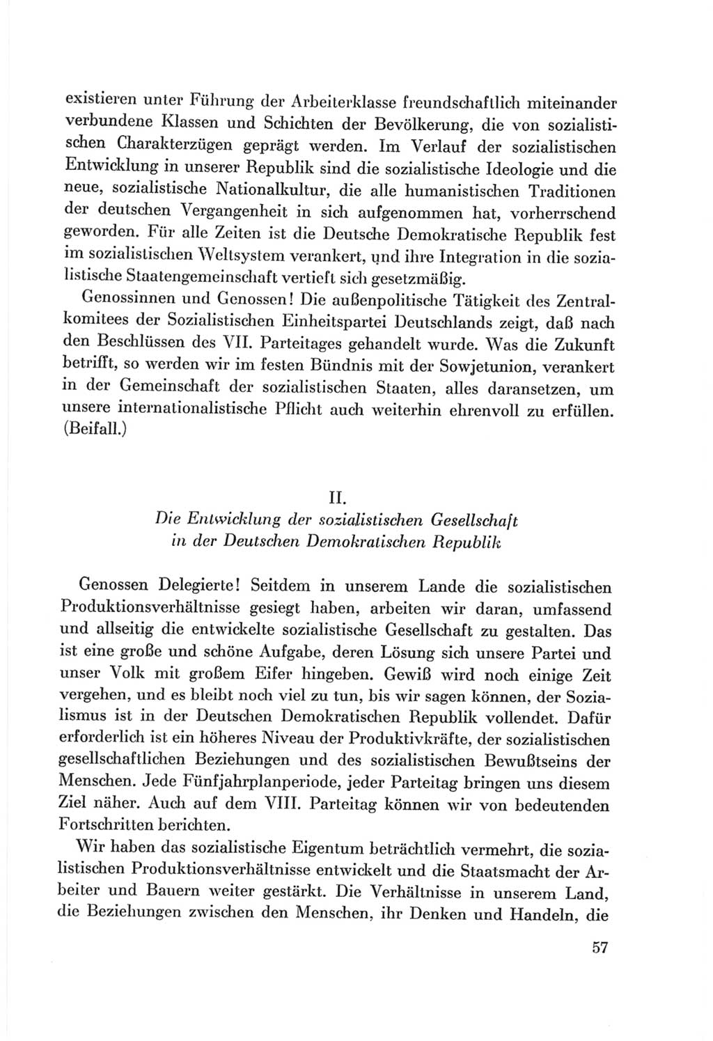 Protokoll der Verhandlungen des Ⅷ. Parteitages der Sozialistischen Einheitspartei Deutschlands (SED) [Deutsche Demokratische Republik (DDR)] 1971, Band 1, Seite 57 (Prot. Verh. Ⅷ. PT SED DDR 1971, Bd. 1, S. 57)