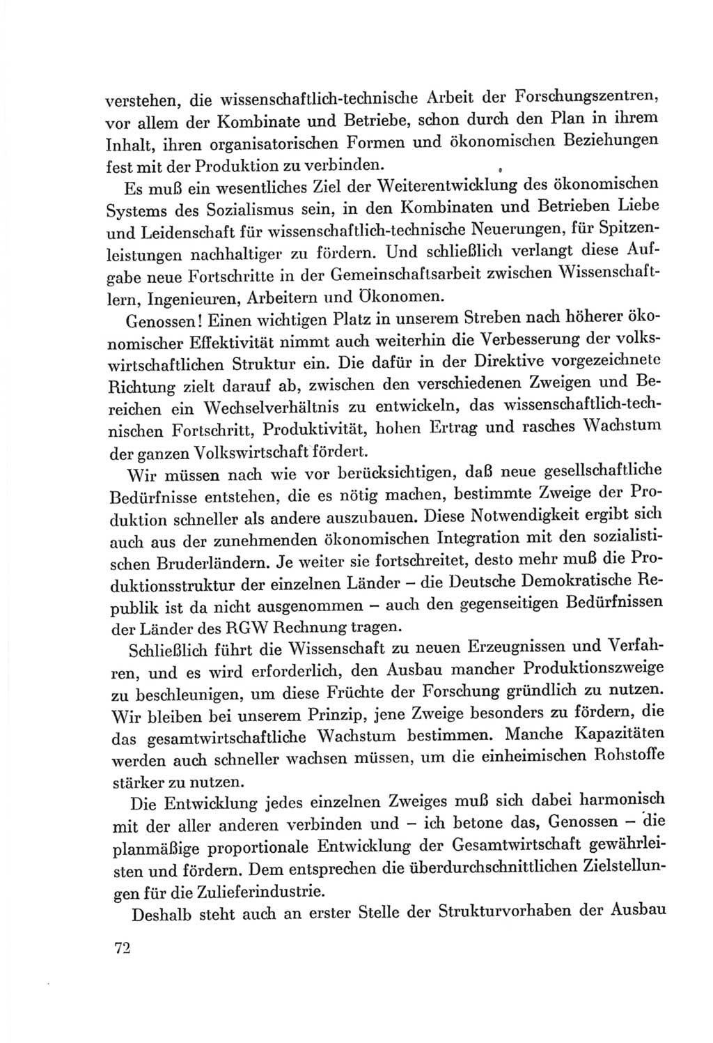 Protokoll der Verhandlungen des Ⅷ. Parteitages der Sozialistischen Einheitspartei Deutschlands (SED) [Deutsche Demokratische Republik (DDR)] 1971, Band 1, Seite 72 (Prot. Verh. Ⅷ. PT SED DDR 1971, Bd. 1, S. 72)