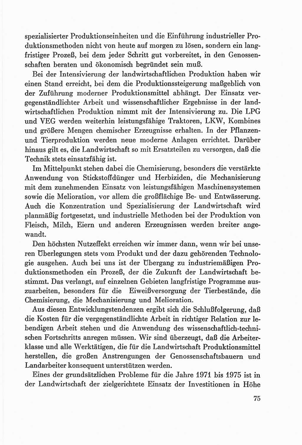 Protokoll der Verhandlungen des Ⅷ. Parteitages der Sozialistischen Einheitspartei Deutschlands (SED) [Deutsche Demokratische Republik (DDR)] 1971, Band 1, Seite 75 (Prot. Verh. Ⅷ. PT SED DDR 1971, Bd. 1, S. 75)