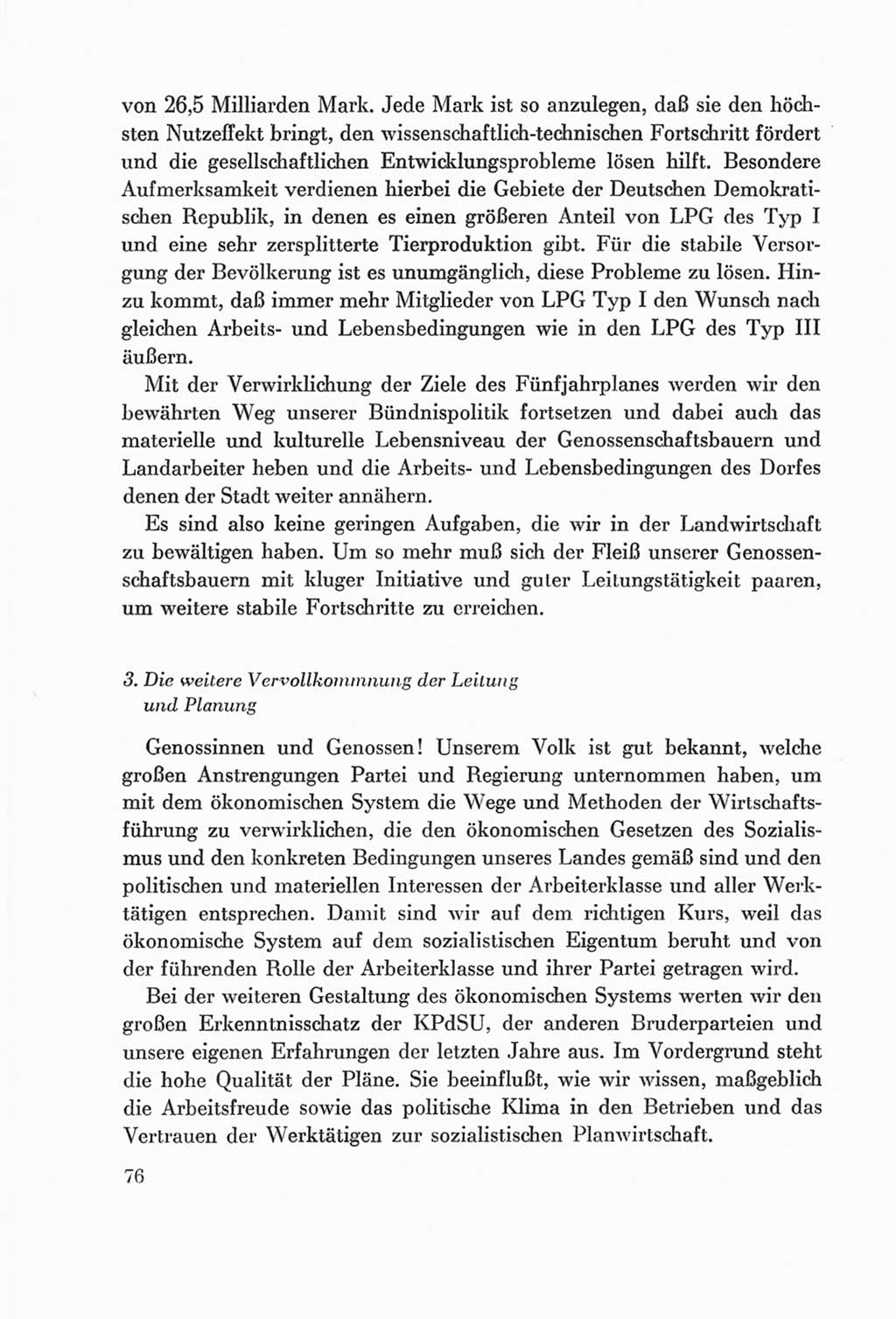 Protokoll der Verhandlungen des Ⅷ. Parteitages der Sozialistischen Einheitspartei Deutschlands (SED) [Deutsche Demokratische Republik (DDR)] 1971, Band 1, Seite 76 (Prot. Verh. Ⅷ. PT SED DDR 1971, Bd. 1, S. 76)