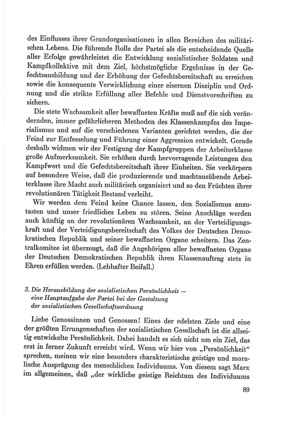Protokoll der Verhandlungen des Ⅷ. Parteitages der Sozialistischen Einheitspartei Deutschlands (SED) [Deutsche Demokratische Republik (DDR)] 1971, Band 1, Seite 89 (Prot. Verh. Ⅷ. PT SED DDR 1971, Bd. 1, S. 89)