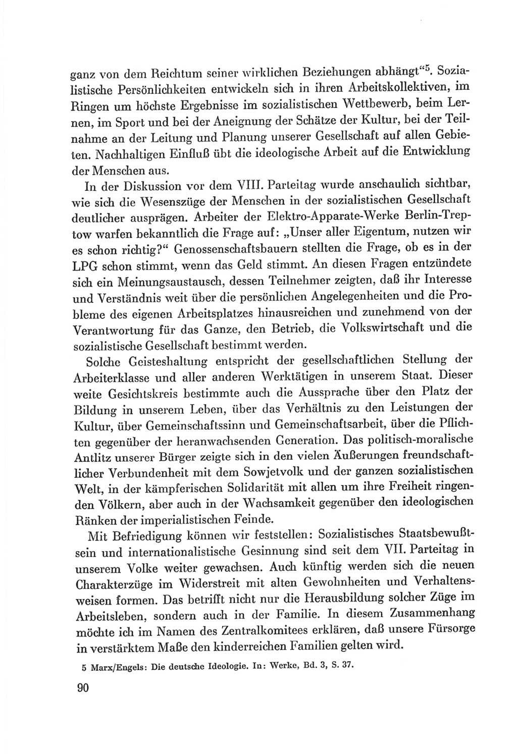 Protokoll der Verhandlungen des Ⅷ. Parteitages der Sozialistischen Einheitspartei Deutschlands (SED) [Deutsche Demokratische Republik (DDR)] 1971, Band 1, Seite 90 (Prot. Verh. Ⅷ. PT SED DDR 1971, Bd. 1, S. 90)