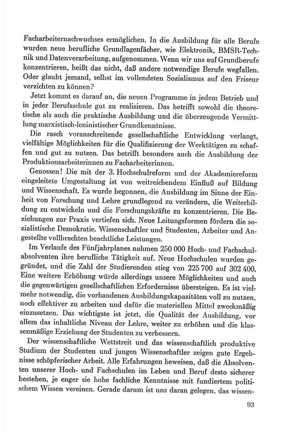 Protokoll der Verhandlungen des Ⅷ. Parteitages der Sozialistischen Einheitspartei Deutschlands (SED) [Deutsche Demokratische Republik (DDR)] 1971, Band 1, Seite 93 (Prot. Verh. Ⅷ. PT SED DDR 1971, Bd. 1, S. 93)