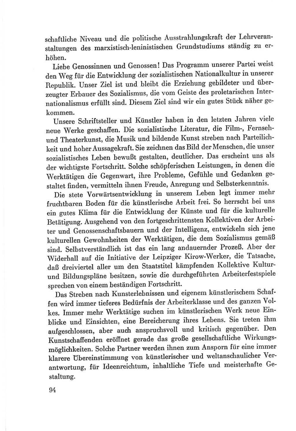 Protokoll der Verhandlungen des Ⅷ. Parteitages der Sozialistischen Einheitspartei Deutschlands (SED) [Deutsche Demokratische Republik (DDR)] 1971, Band 1, Seite 94 (Prot. Verh. Ⅷ. PT SED DDR 1971, Bd. 1, S. 94)