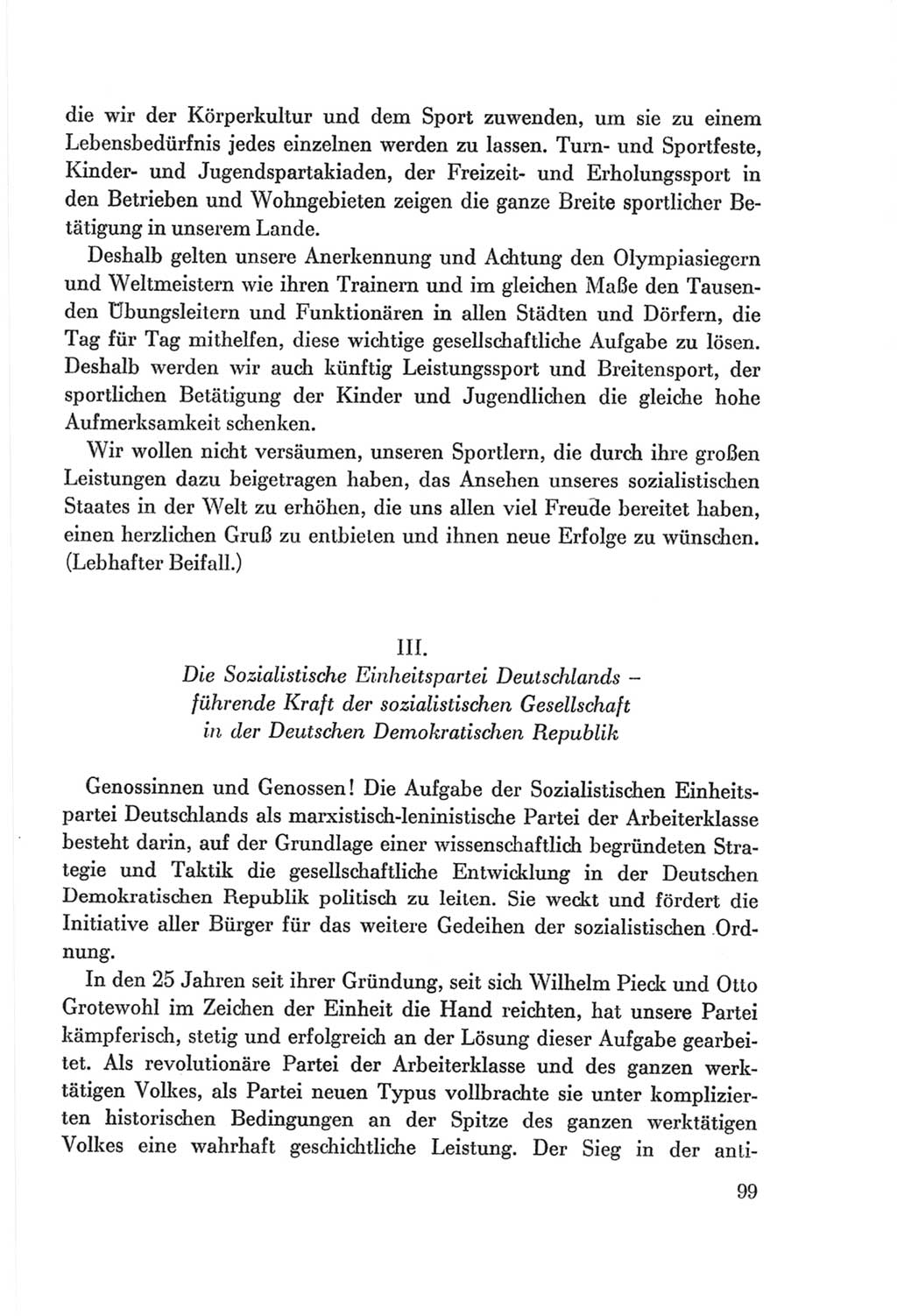 Protokoll der Verhandlungen des Ⅷ. Parteitages der Sozialistischen Einheitspartei Deutschlands (SED) [Deutsche Demokratische Republik (DDR)] 1971, Band 1, Seite 99 (Prot. Verh. Ⅷ. PT SED DDR 1971, Bd. 1, S. 99)