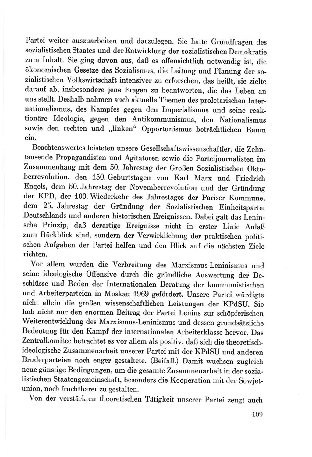 Protokoll der Verhandlungen des Ⅷ. Parteitages der Sozialistischen Einheitspartei Deutschlands (SED) [Deutsche Demokratische Republik (DDR)] 1971, Band 1, Seite 109 (Prot. Verh. Ⅷ. PT SED DDR 1971, Bd. 1, S. 109)