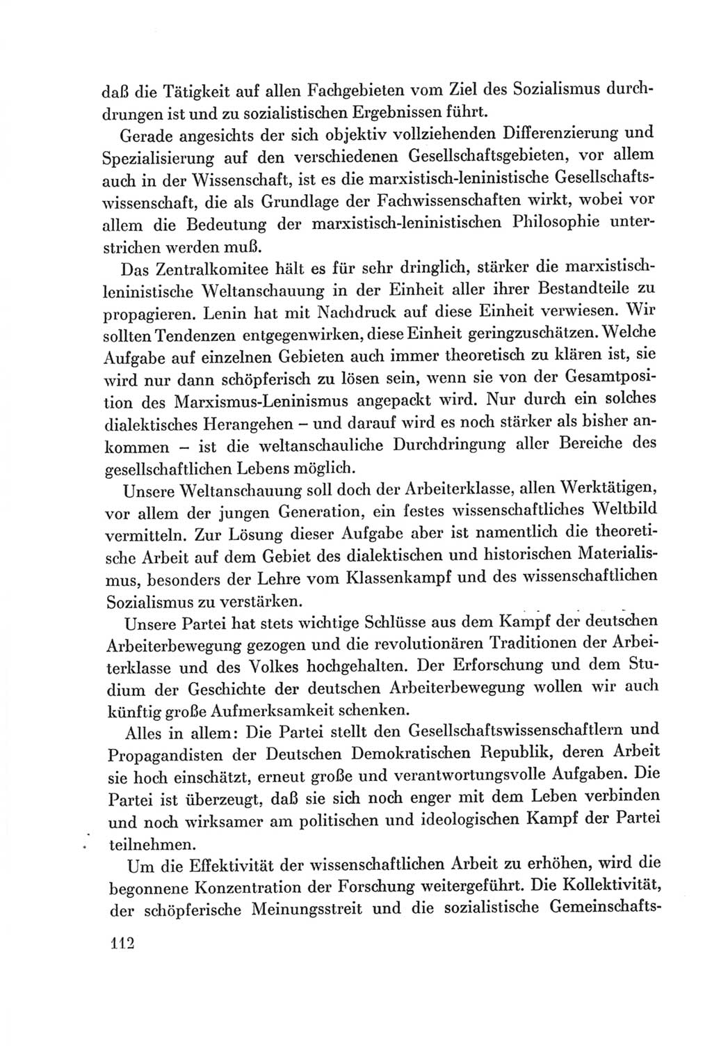 Protokoll der Verhandlungen des Ⅷ. Parteitages der Sozialistischen Einheitspartei Deutschlands (SED) [Deutsche Demokratische Republik (DDR)] 1971, Band 1, Seite 112 (Prot. Verh. Ⅷ. PT SED DDR 1971, Bd. 1, S. 112)