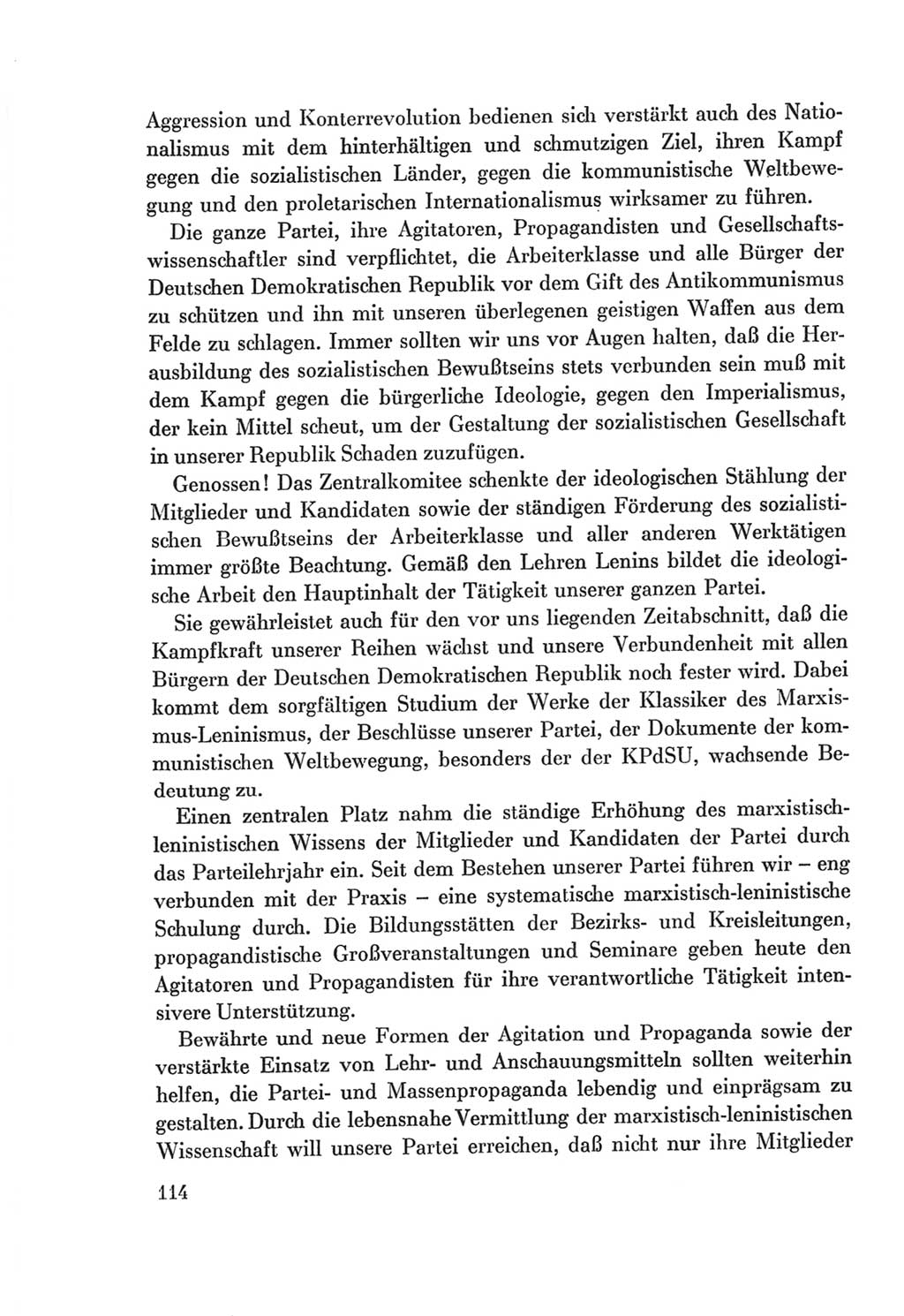 Protokoll der Verhandlungen des Ⅷ. Parteitages der Sozialistischen Einheitspartei Deutschlands (SED) [Deutsche Demokratische Republik (DDR)] 1971, Band 1, Seite 114 (Prot. Verh. Ⅷ. PT SED DDR 1971, Bd. 1, S. 114)