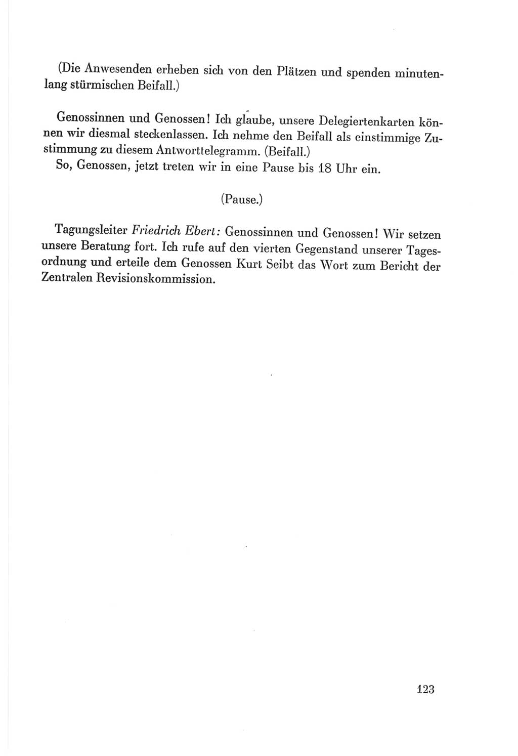 Protokoll der Verhandlungen des Ⅷ. Parteitages der Sozialistischen Einheitspartei Deutschlands (SED) [Deutsche Demokratische Republik (DDR)] 1971, Band 1, Seite 123 (Prot. Verh. Ⅷ. PT SED DDR 1971, Bd. 1, S. 123)