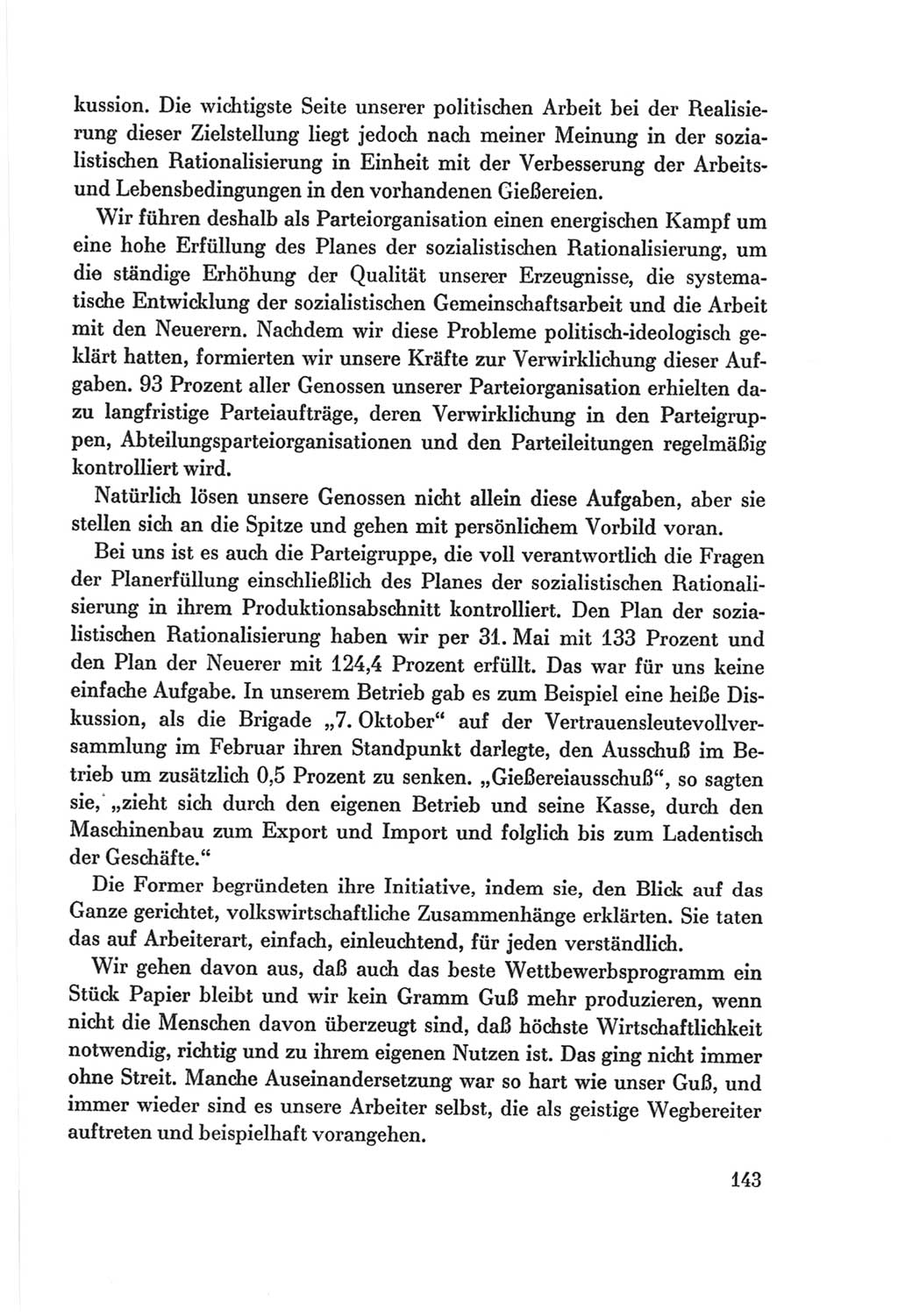 Protokoll der Verhandlungen des Ⅷ. Parteitages der Sozialistischen Einheitspartei Deutschlands (SED) [Deutsche Demokratische Republik (DDR)] 1971, Band 1, Seite 143 (Prot. Verh. Ⅷ. PT SED DDR 1971, Bd. 1, S. 143)