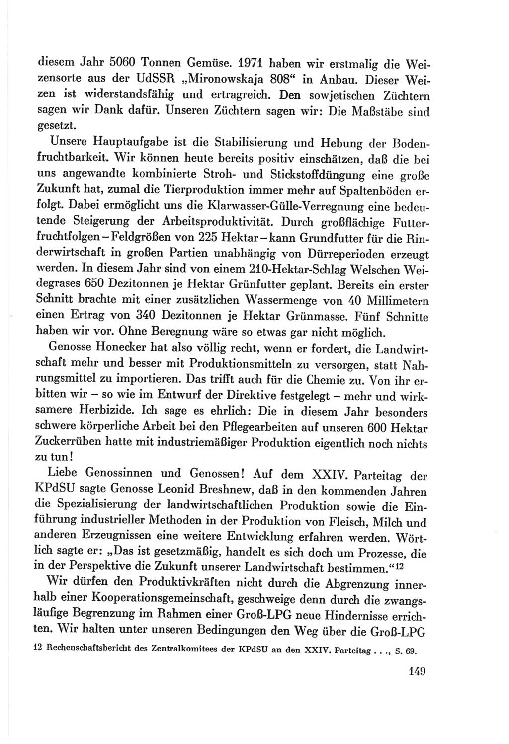Protokoll der Verhandlungen des Ⅷ. Parteitages der Sozialistischen Einheitspartei Deutschlands (SED) [Deutsche Demokratische Republik (DDR)] 1971, Band 1, Seite 149 (Prot. Verh. Ⅷ. PT SED DDR 1971, Bd. 1, S. 149)