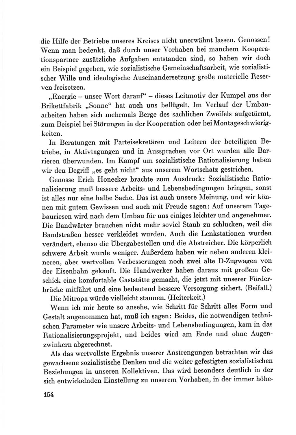 Protokoll der Verhandlungen des Ⅷ. Parteitages der Sozialistischen Einheitspartei Deutschlands (SED) [Deutsche Demokratische Republik (DDR)] 1971, Band 1, Seite 154 (Prot. Verh. Ⅷ. PT SED DDR 1971, Bd. 1, S. 154)