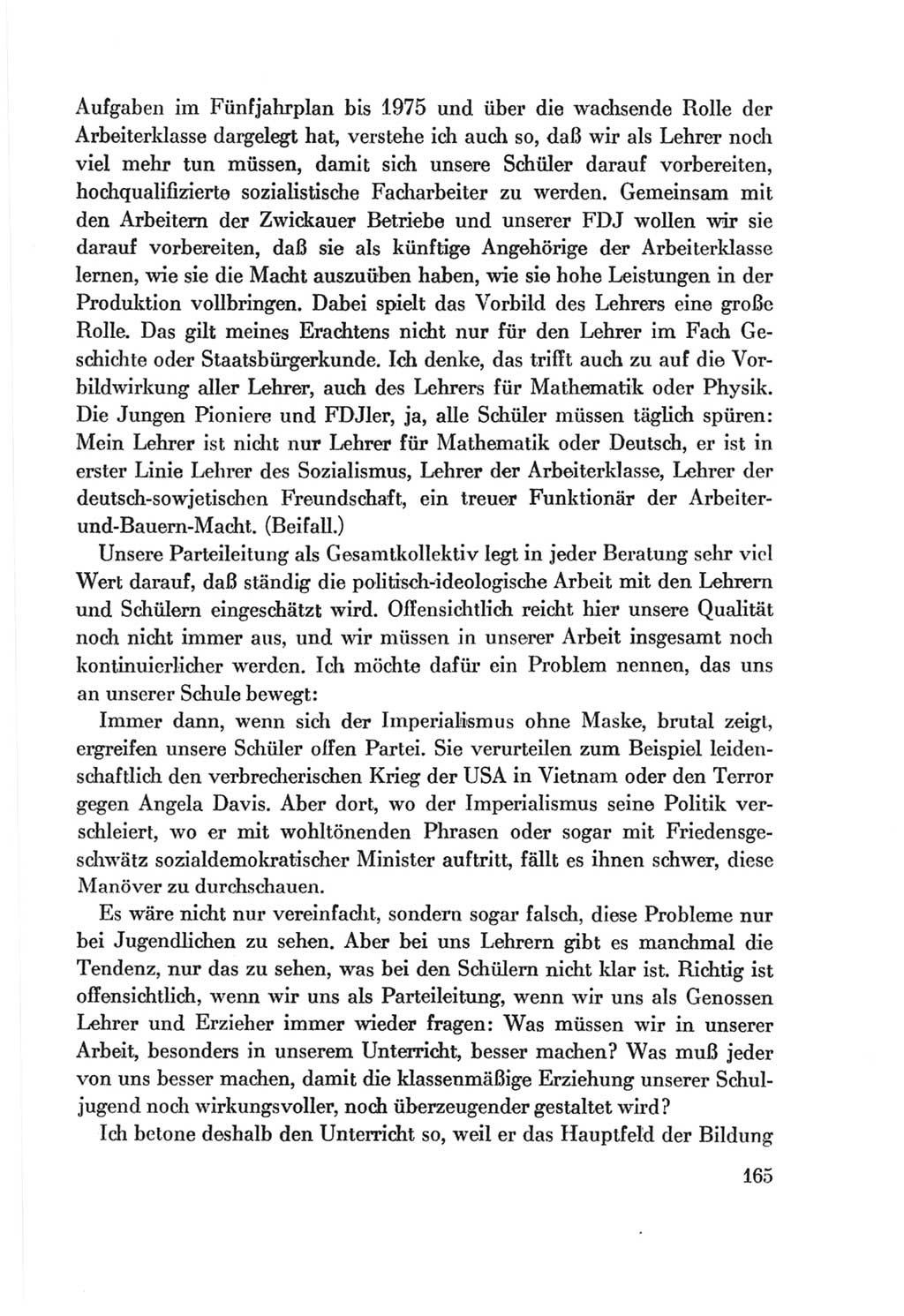 Protokoll der Verhandlungen des Ⅷ. Parteitages der Sozialistischen Einheitspartei Deutschlands (SED) [Deutsche Demokratische Republik (DDR)] 1971, Band 1, Seite 165 (Prot. Verh. Ⅷ. PT SED DDR 1971, Bd. 1, S. 165)