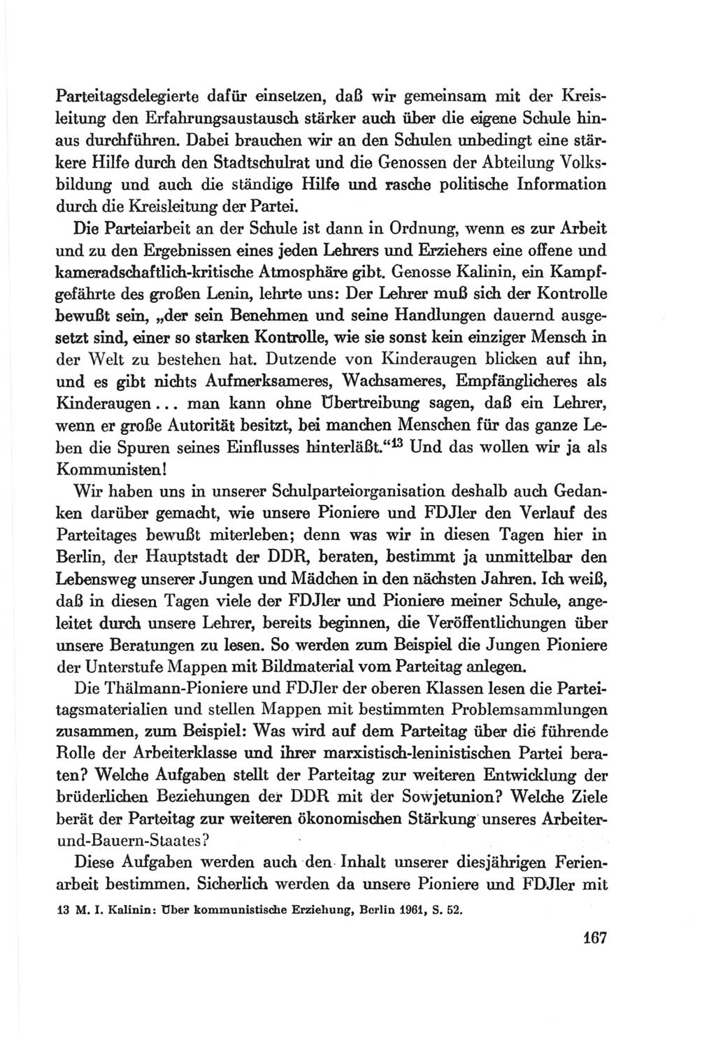 Protokoll der Verhandlungen des Ⅷ. Parteitages der Sozialistischen Einheitspartei Deutschlands (SED) [Deutsche Demokratische Republik (DDR)] 1971, Band 1, Seite 167 (Prot. Verh. Ⅷ. PT SED DDR 1971, Bd. 1, S. 167)
