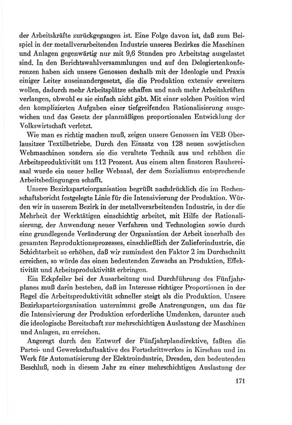 Protokoll der Verhandlungen des Ⅷ. Parteitages der Sozialistischen Einheitspartei Deutschlands (SED) [Deutsche Demokratische Republik (DDR)] 1971, Band 1, Seite 171 (Prot. Verh. Ⅷ. PT SED DDR 1971, Bd. 1, S. 171)