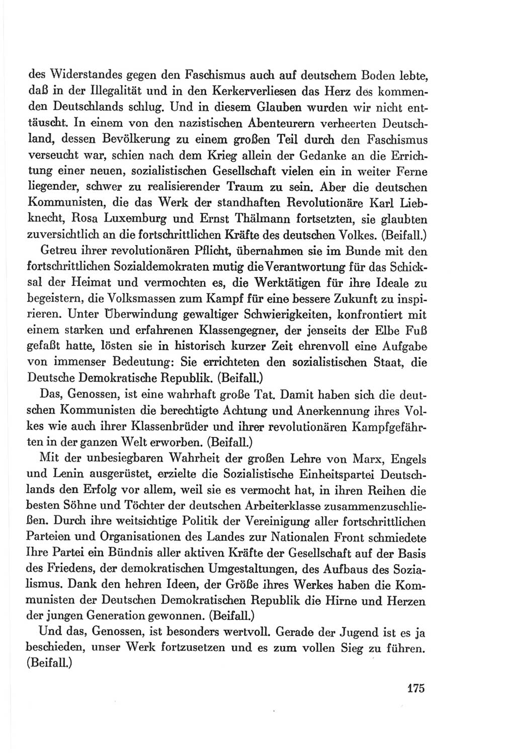 Protokoll der Verhandlungen des Ⅷ. Parteitages der Sozialistischen Einheitspartei Deutschlands (SED) [Deutsche Demokratische Republik (DDR)] 1971, Band 1, Seite 175 (Prot. Verh. Ⅷ. PT SED DDR 1971, Bd. 1, S. 175)