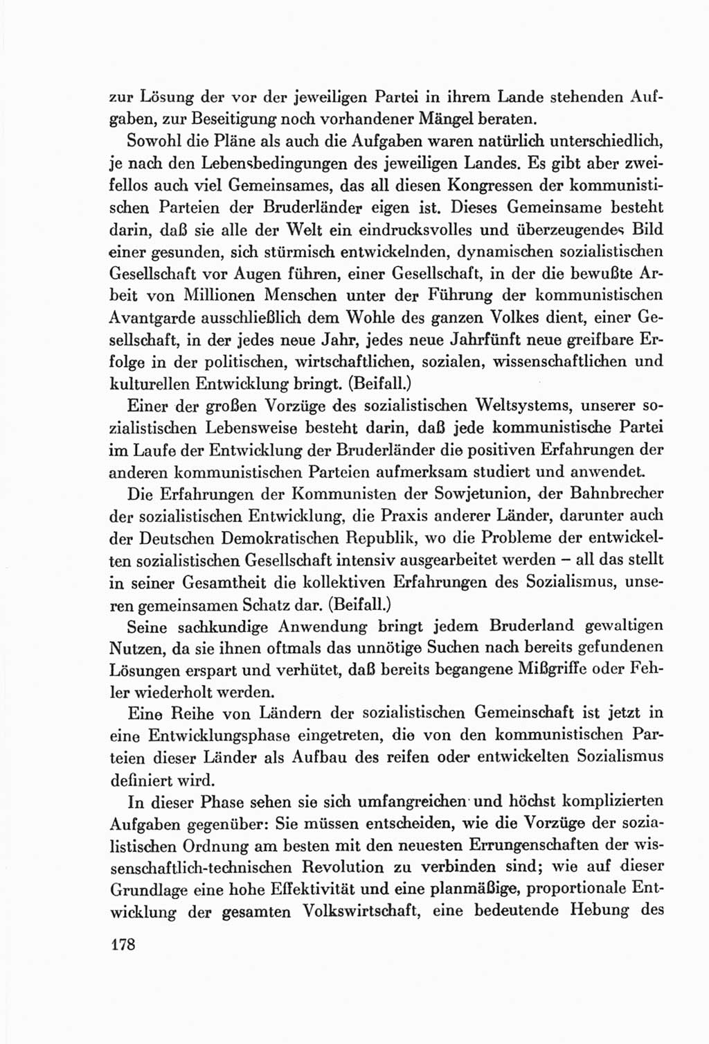 Protokoll der Verhandlungen des Ⅷ. Parteitages der Sozialistischen Einheitspartei Deutschlands (SED) [Deutsche Demokratische Republik (DDR)] 1971, Band 1, Seite 178 (Prot. Verh. Ⅷ. PT SED DDR 1971, Bd. 1, S. 178)