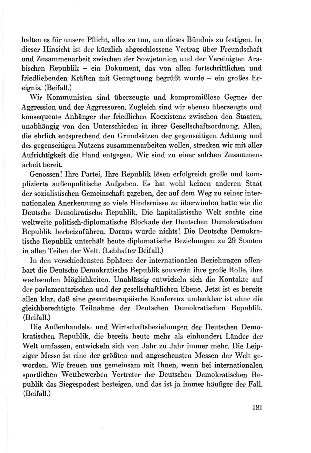 Protokoll der Verhandlungen des Ⅷ. Parteitages der Sozialistischen Einheitspartei Deutschlands (SED) [Deutsche Demokratische Republik (DDR)] 1971, Band 1, Seite 181 (Prot. Verh. Ⅷ. PT SED DDR 1971, Bd. 1, S. 181)