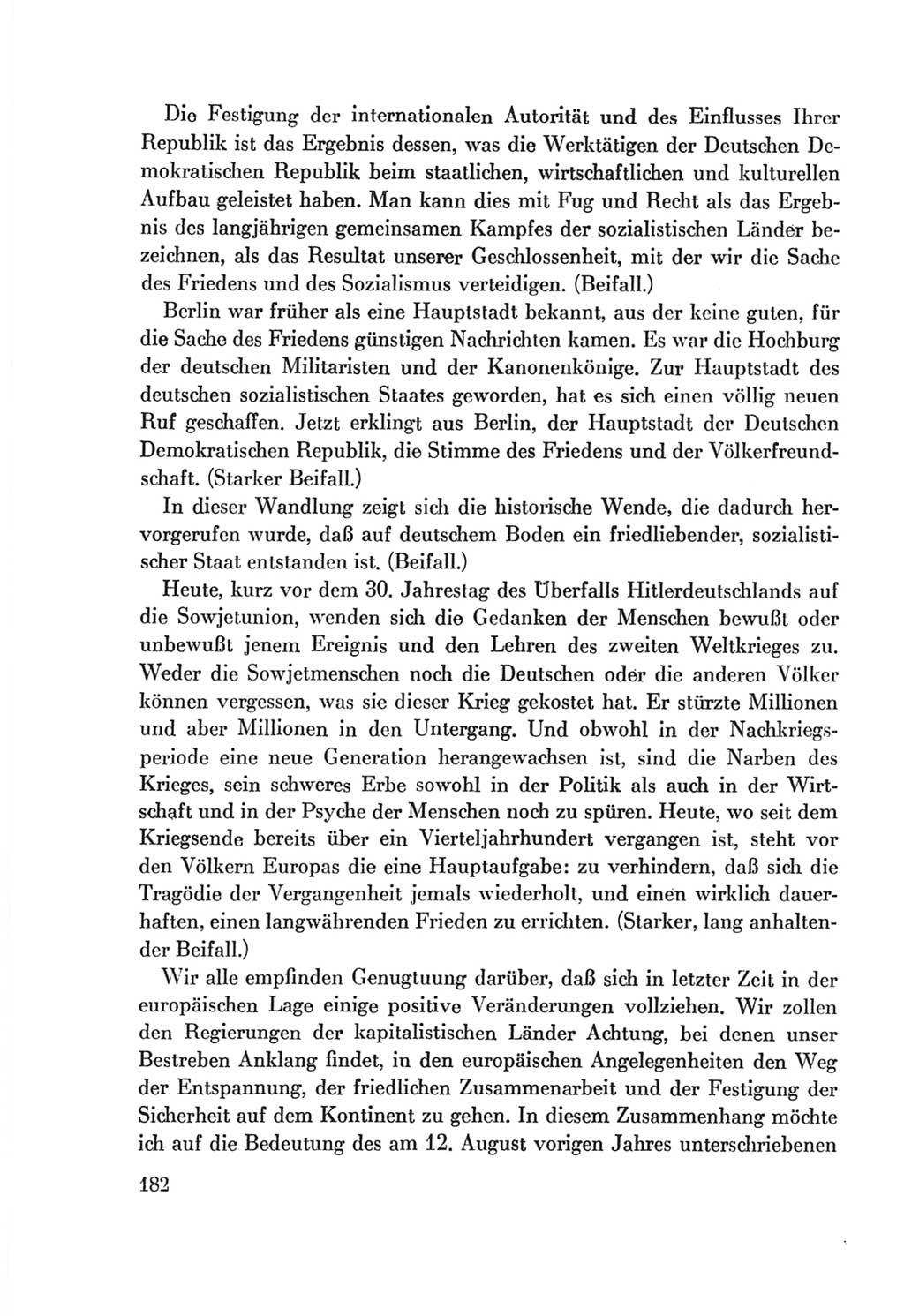 Protokoll der Verhandlungen des Ⅷ. Parteitages der Sozialistischen Einheitspartei Deutschlands (SED) [Deutsche Demokratische Republik (DDR)] 1971, Band 1, Seite 182 (Prot. Verh. Ⅷ. PT SED DDR 1971, Bd. 1, S. 182)