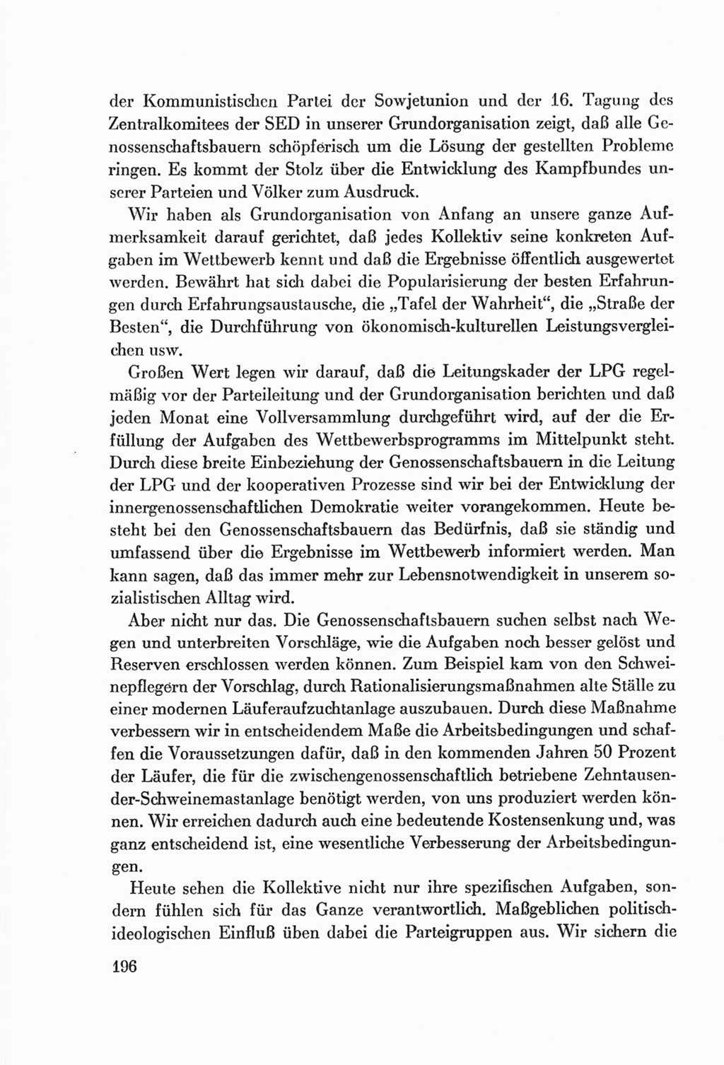 Protokoll der Verhandlungen des Ⅷ. Parteitages der Sozialistischen Einheitspartei Deutschlands (SED) [Deutsche Demokratische Republik (DDR)] 1971, Band 1, Seite 196 (Prot. Verh. Ⅷ. PT SED DDR 1971, Bd. 1, S. 196)
