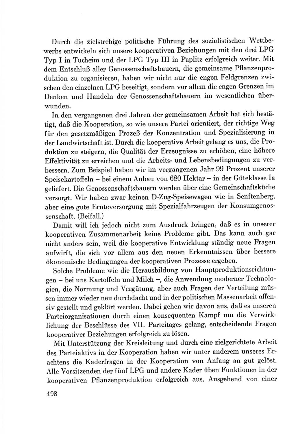 Protokoll der Verhandlungen des Ⅷ. Parteitages der Sozialistischen Einheitspartei Deutschlands (SED) [Deutsche Demokratische Republik (DDR)] 1971, Band 1, Seite 198 (Prot. Verh. Ⅷ. PT SED DDR 1971, Bd. 1, S. 198)