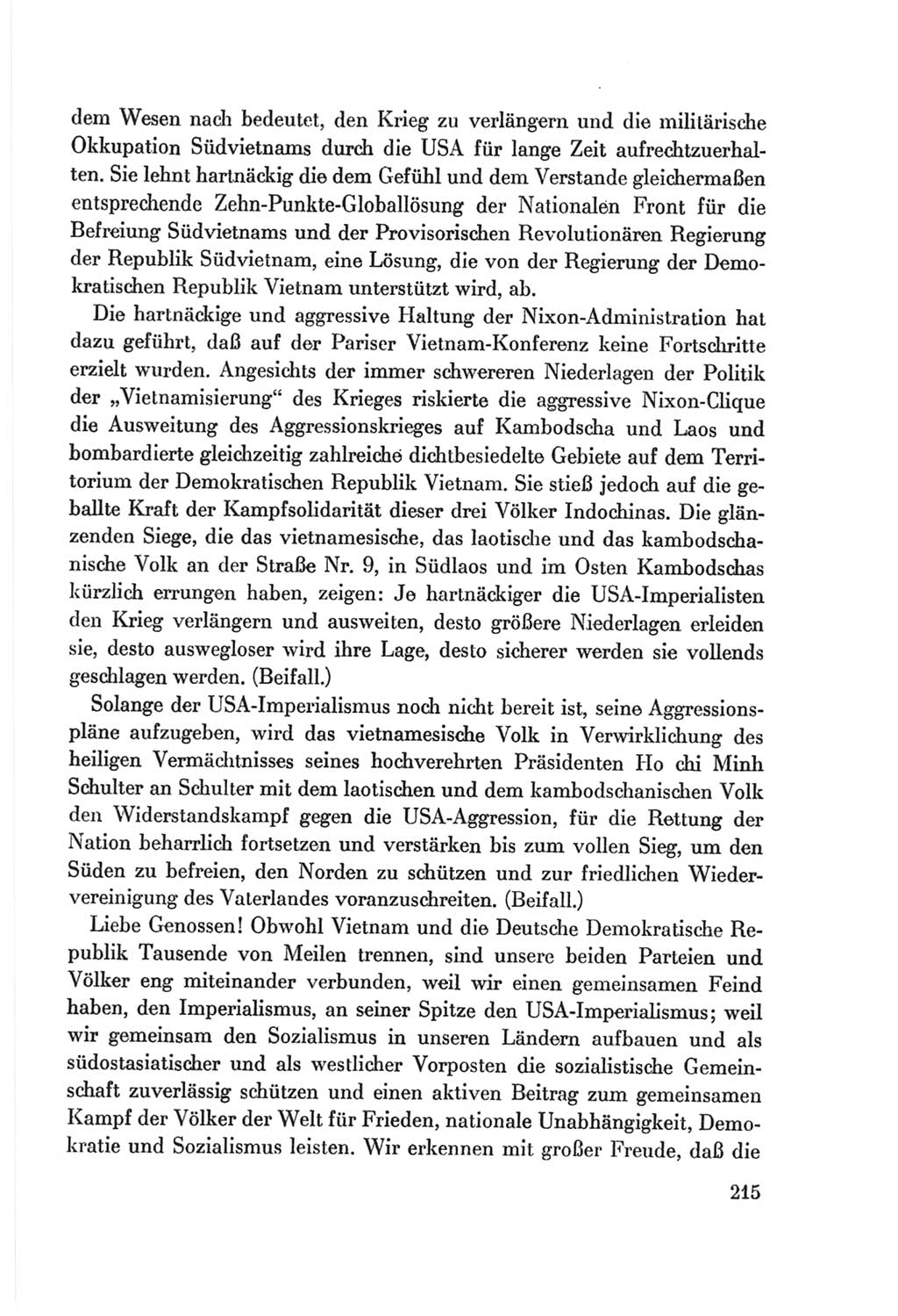 Protokoll der Verhandlungen des Ⅷ. Parteitages der Sozialistischen Einheitspartei Deutschlands (SED) [Deutsche Demokratische Republik (DDR)] 1971, Band 1, Seite 215 (Prot. Verh. Ⅷ. PT SED DDR 1971, Bd. 1, S. 215)