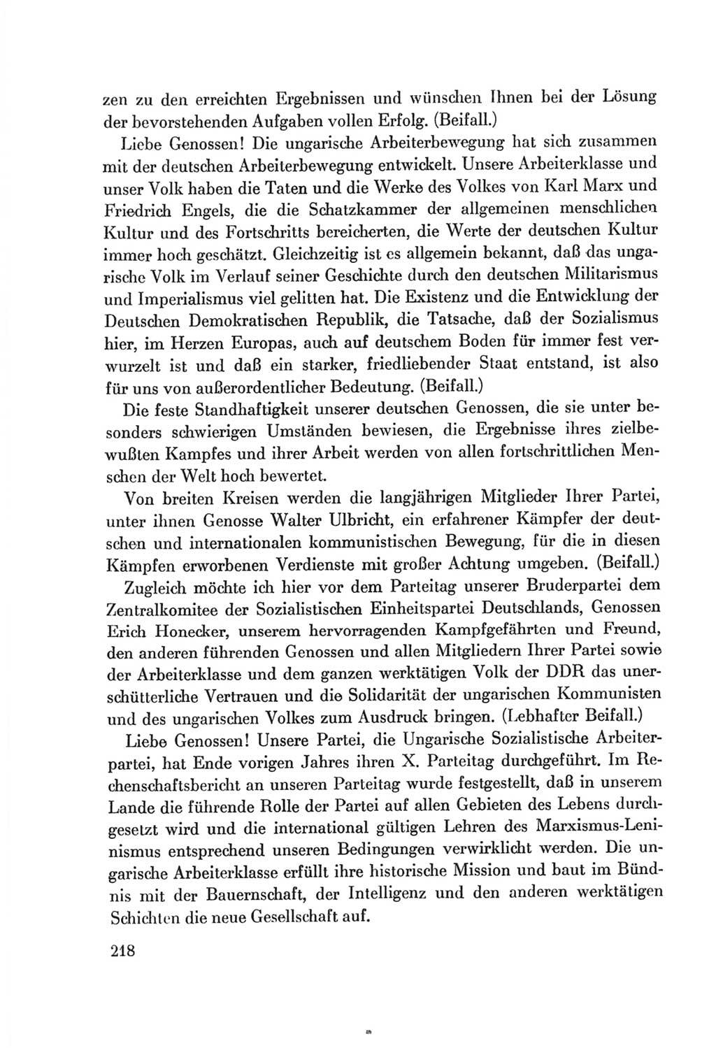 Protokoll der Verhandlungen des Ⅷ. Parteitages der Sozialistischen Einheitspartei Deutschlands (SED) [Deutsche Demokratische Republik (DDR)] 1971, Band 1, Seite 218 (Prot. Verh. Ⅷ. PT SED DDR 1971, Bd. 1, S. 218)