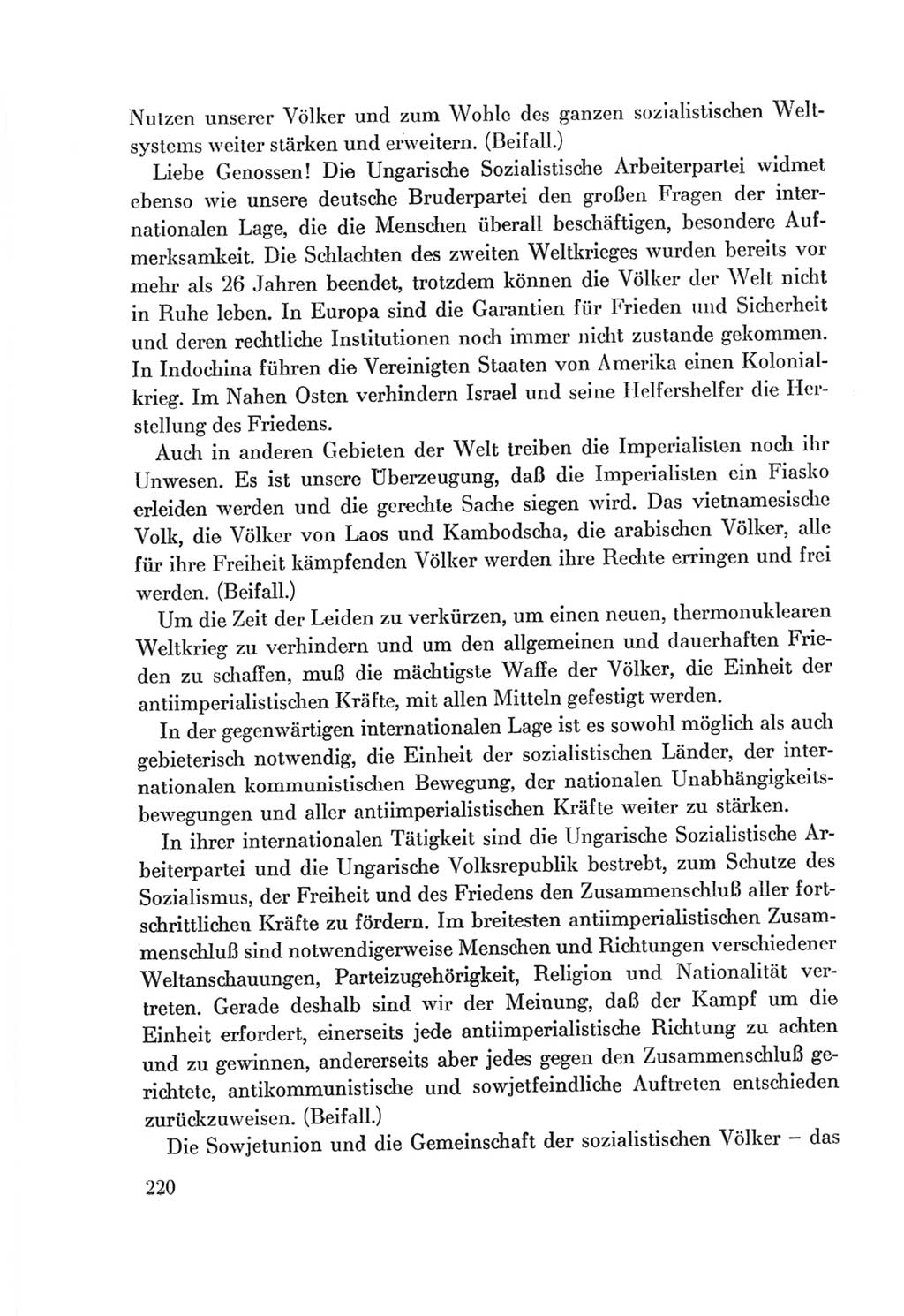 Protokoll der Verhandlungen des Ⅷ. Parteitages der Sozialistischen Einheitspartei Deutschlands (SED) [Deutsche Demokratische Republik (DDR)] 1971, Band 1, Seite 220 (Prot. Verh. Ⅷ. PT SED DDR 1971, Bd. 1, S. 220)